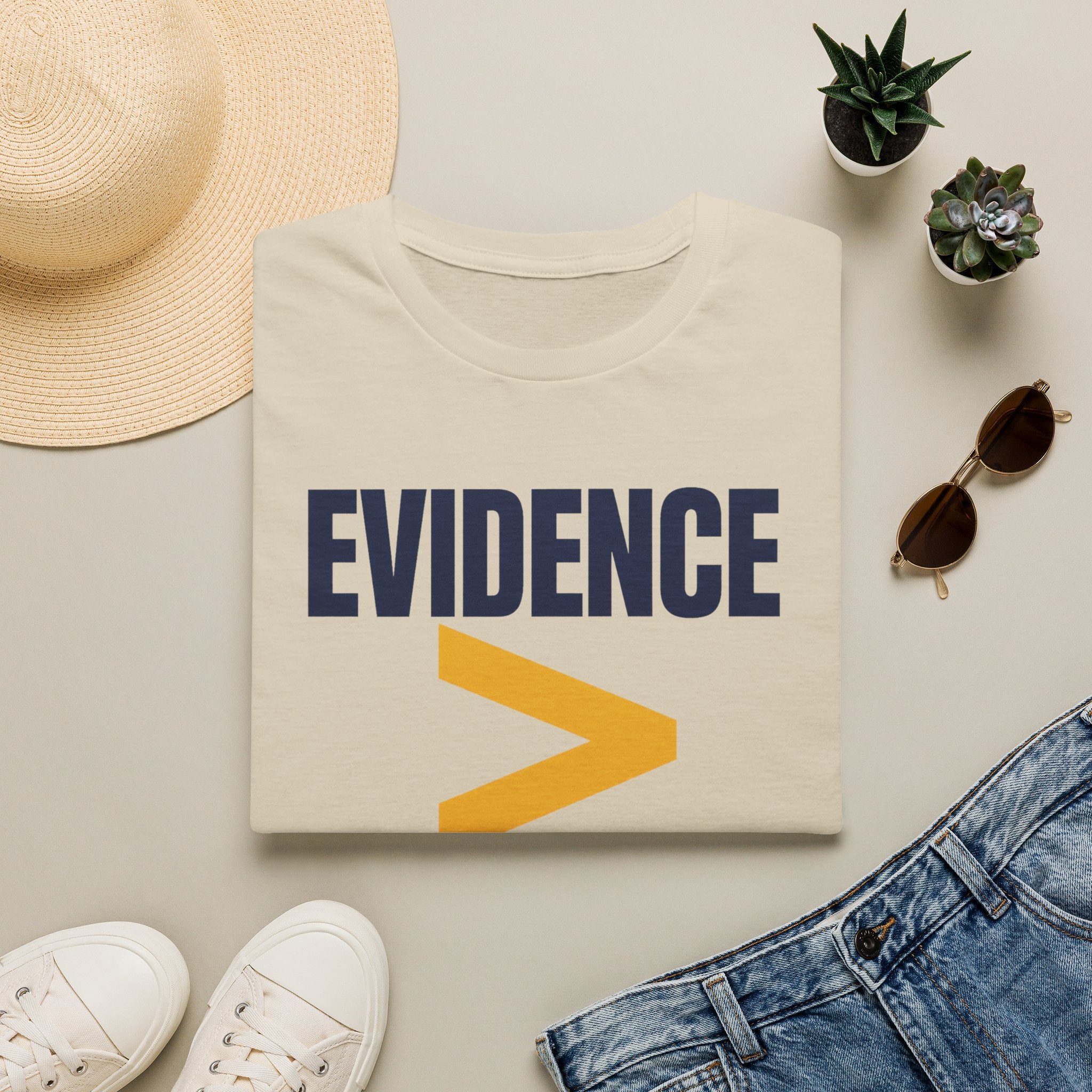 Evidence greater than belief T-Shirt