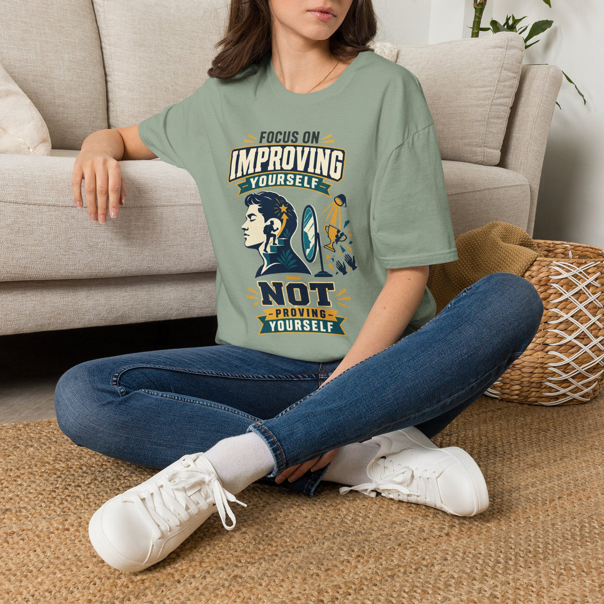 "Focus on Improving Yourself, Not Proving Yourself" Motivational Tee