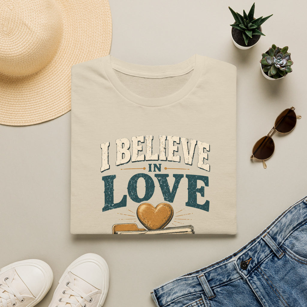 I Believe in Love T-Shirt — Funny Marriage License Optional Graphic Tee