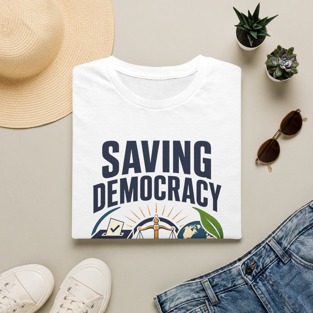 Saving Democracy T-Shirt — Equality & Sustainability Graphic Tee