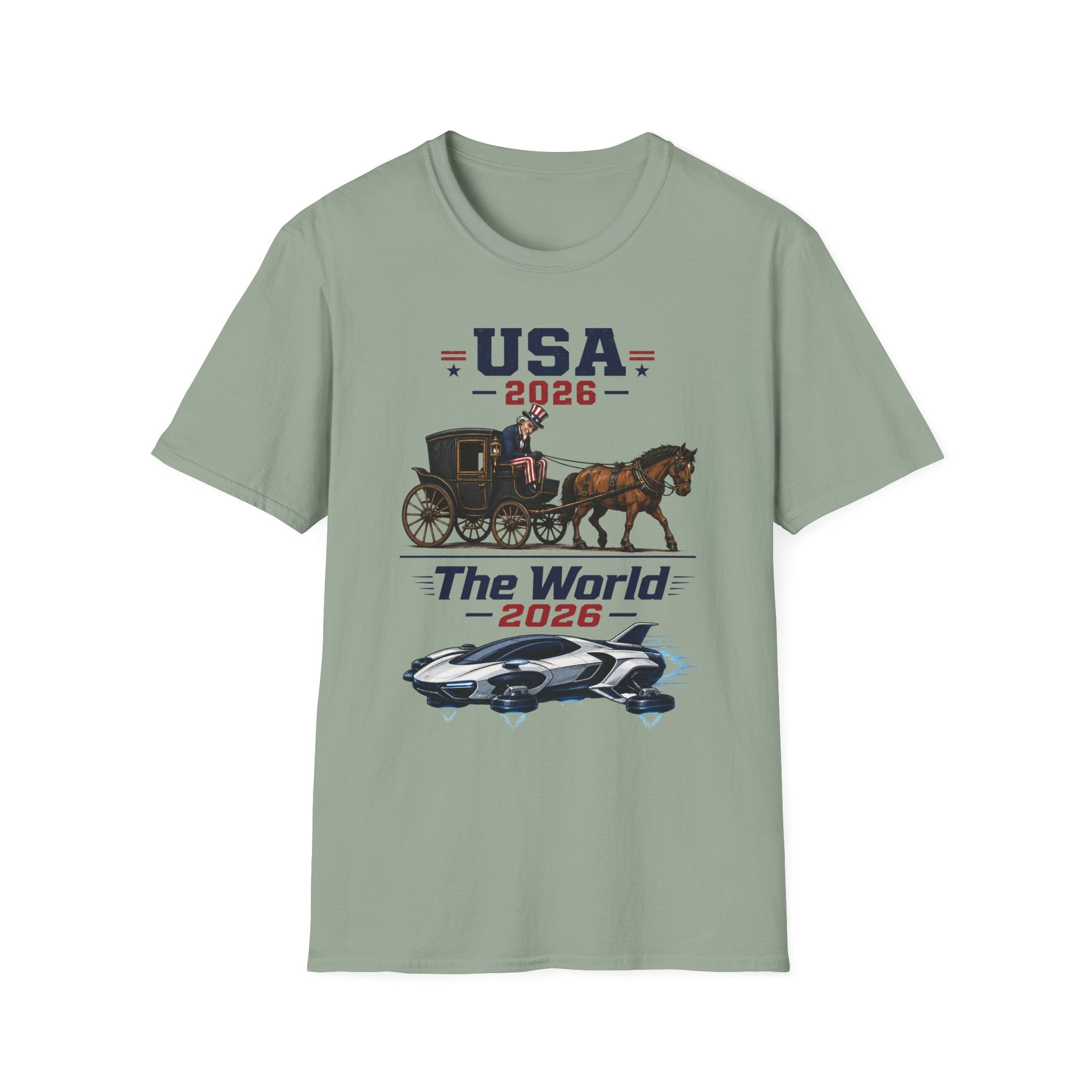 USA 2026 Campaign T‑Shirt — Patriotic Coach & Horse Graphic Tee