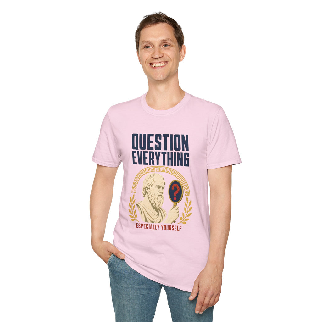Question Everything T-Shirt — 'Question Everything, Especially Yourself' Vintage Statue Graphic Tee