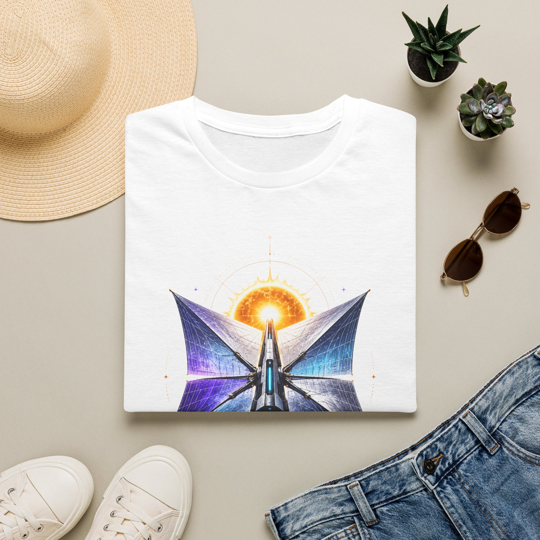 Solar Sail T‑Shirt — Spacecraft Butterfly Graphic ("Solar Sail")