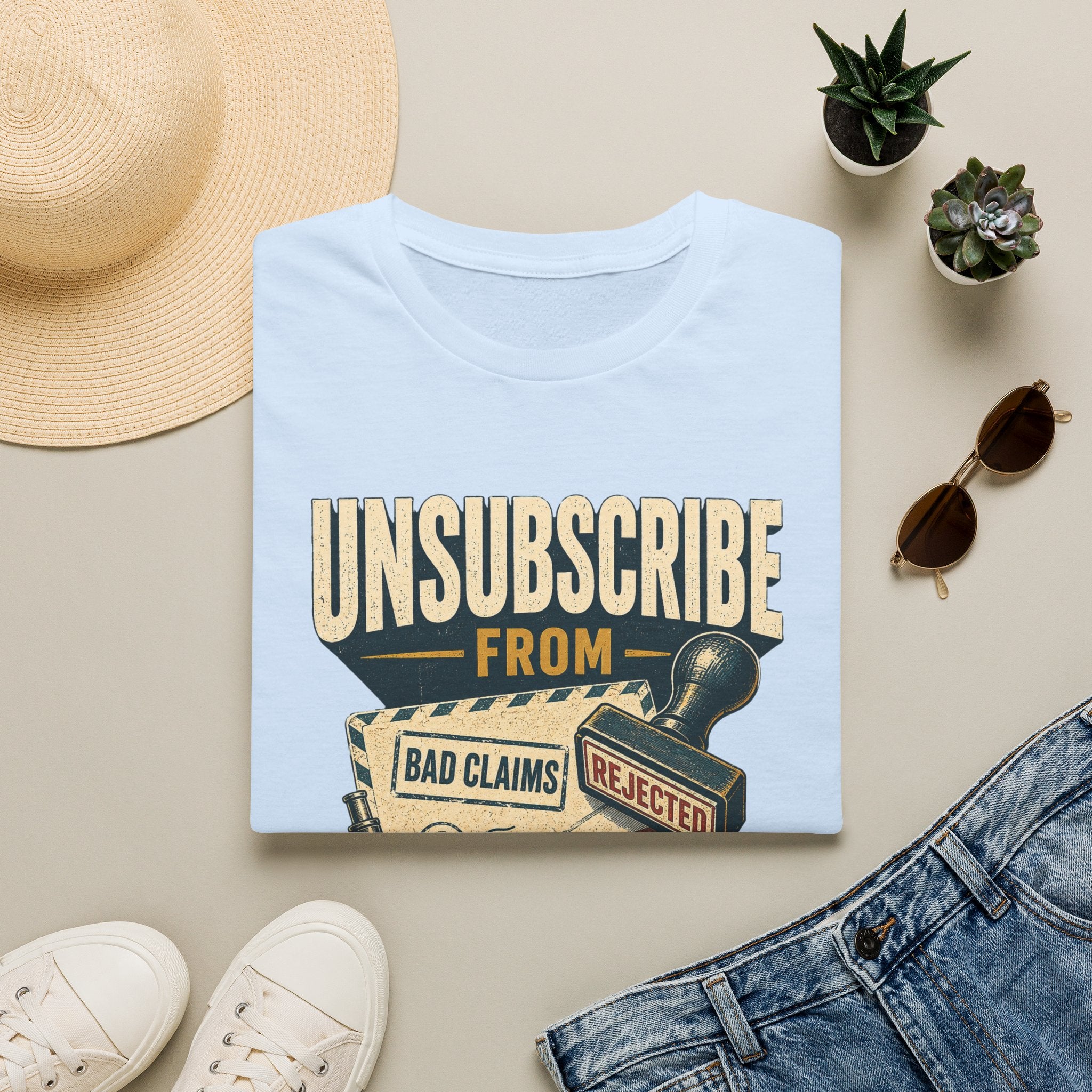 Unsubscribe From Nonsense T-Shirt — Funny Vintage Rejection Stamp Tee