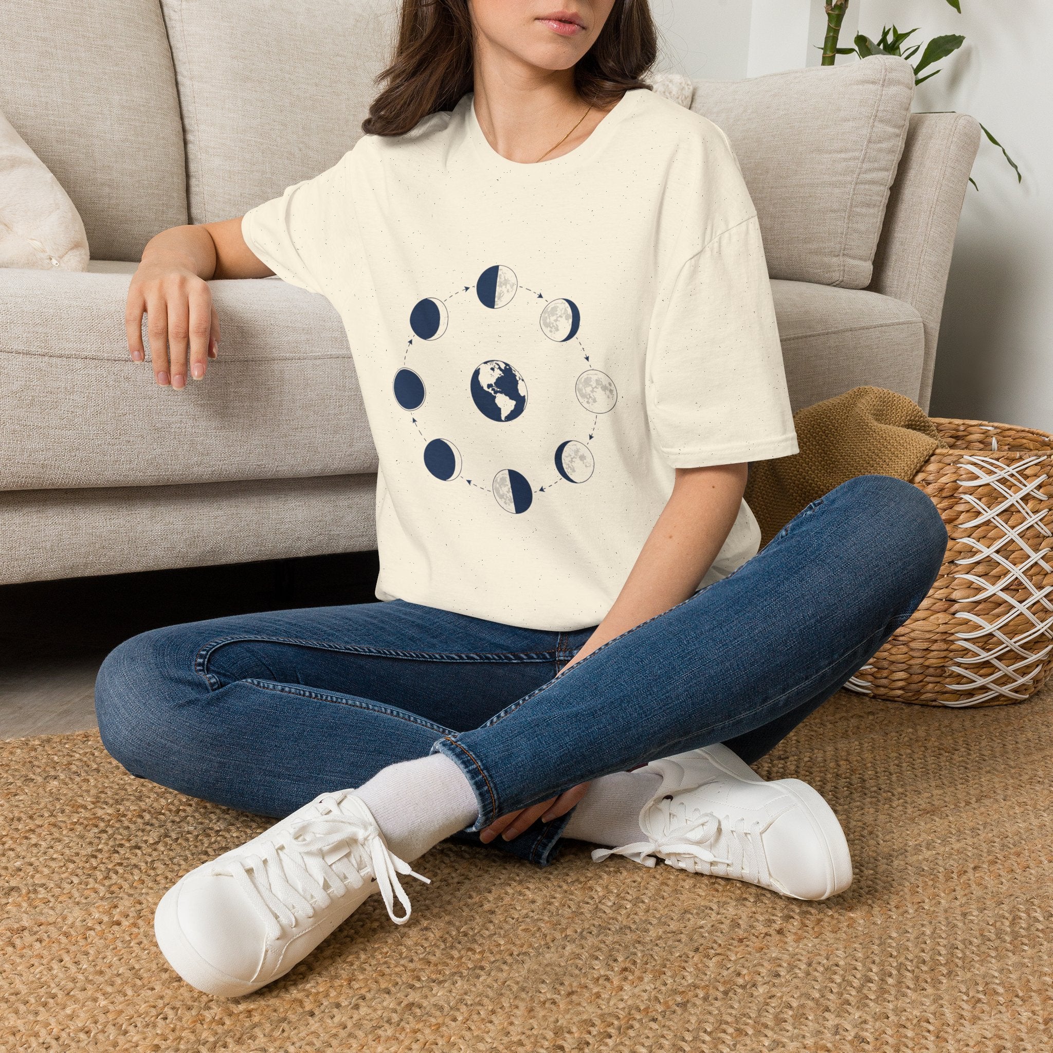 Moon Phase T-Shirt —Lunar Cycle Graphic Tee