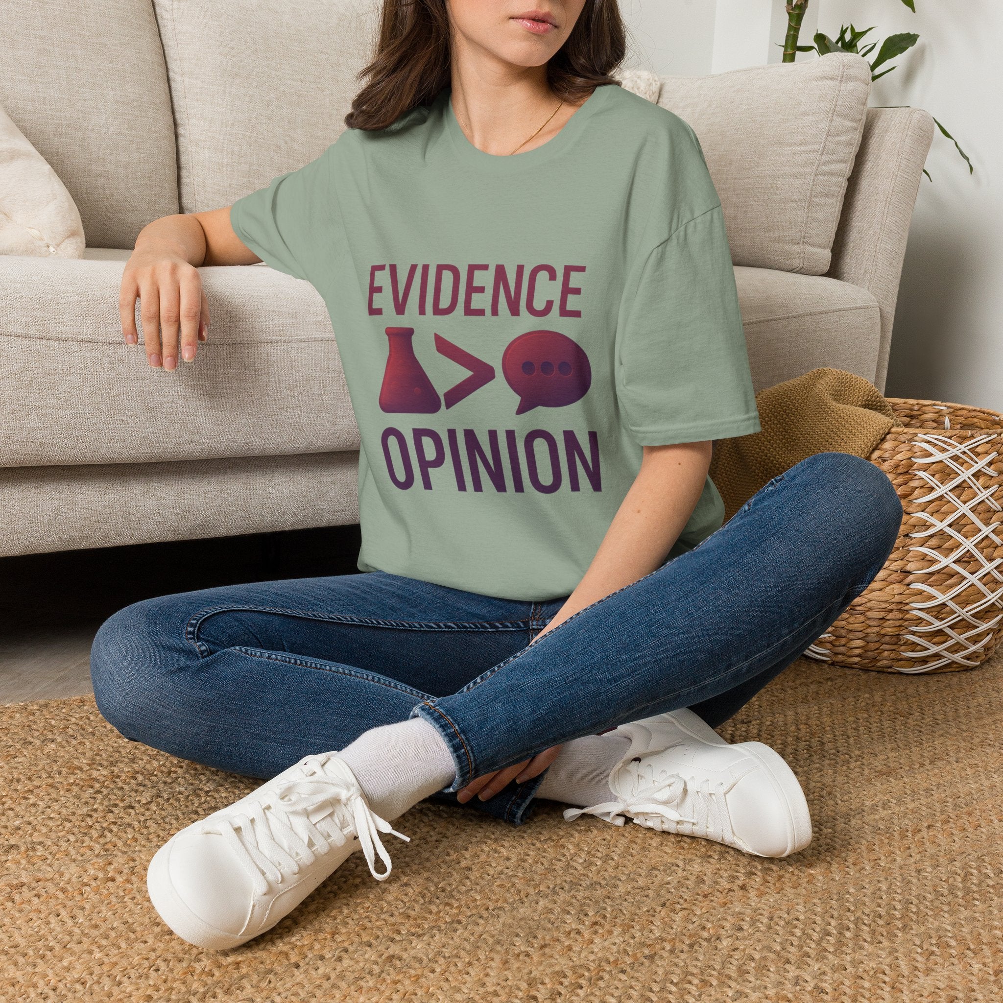 Evidence Over Opinion T-Shirt — Science & Critical Thinking Tee
