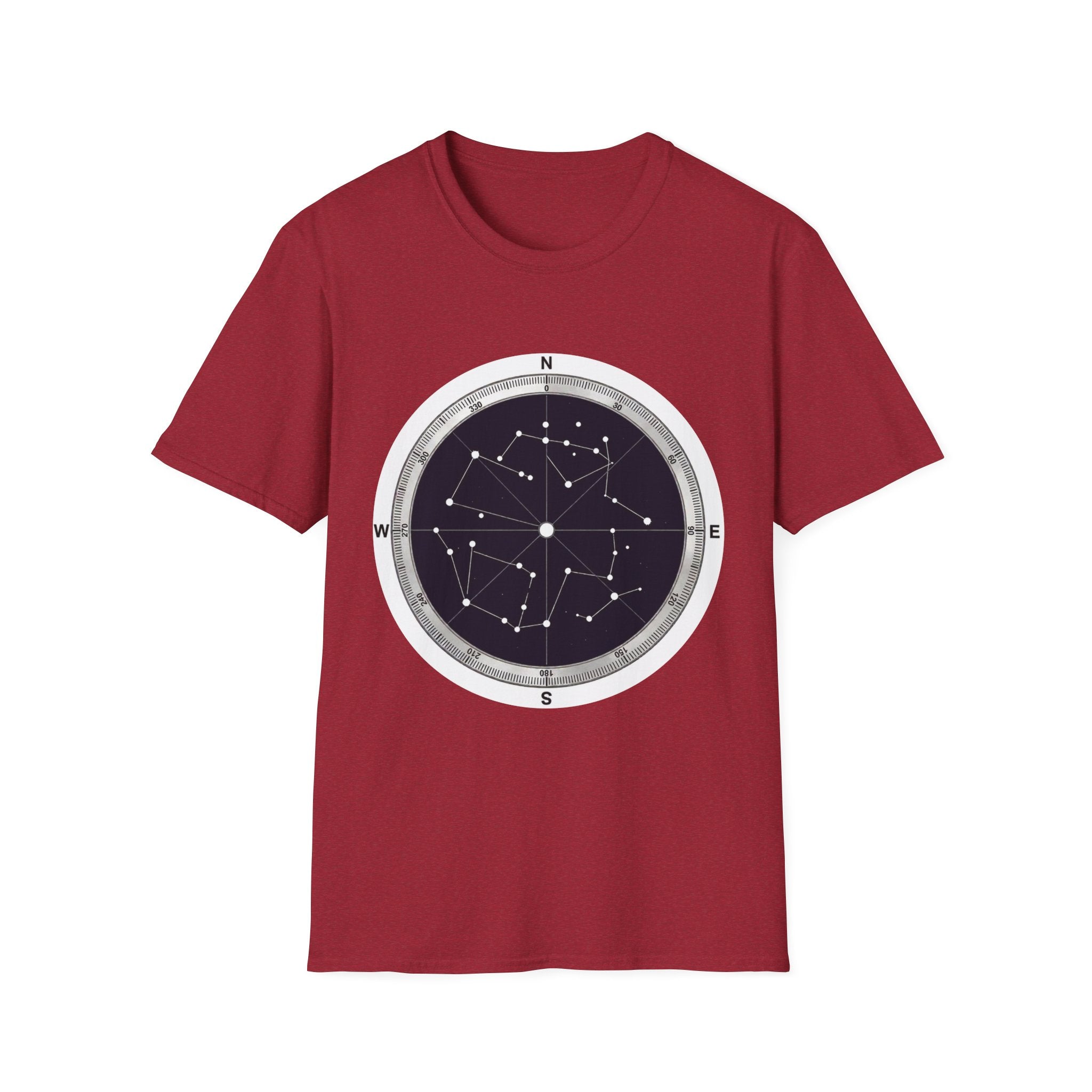 Constellation Compass T-Shirt — Night Sky Star Map Tee