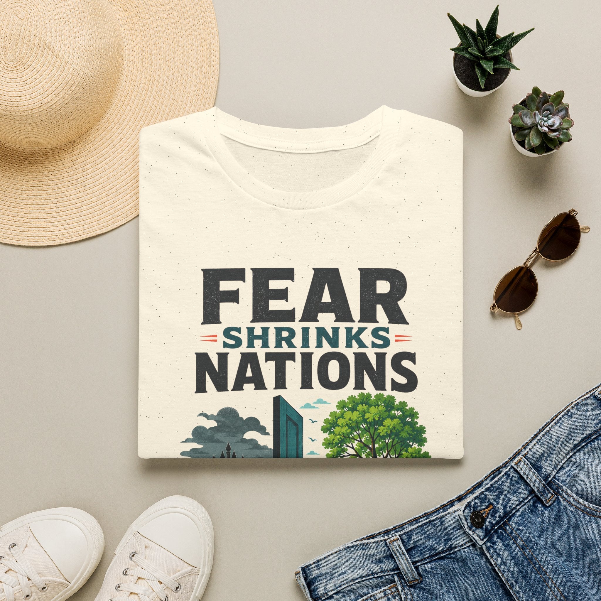 Fear Shrinks Nations T-Shirt — Inspirational “People Grow Them” Graphic Tee