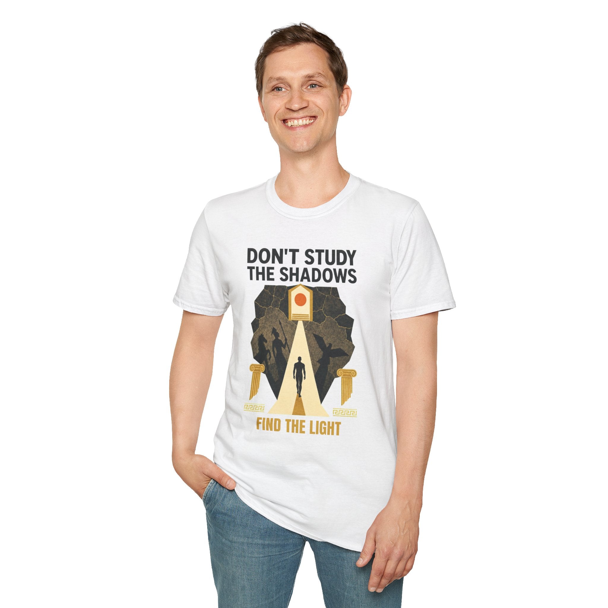 "Don't Study the Shadows, Find the Light" Inspirational Graphic Tee