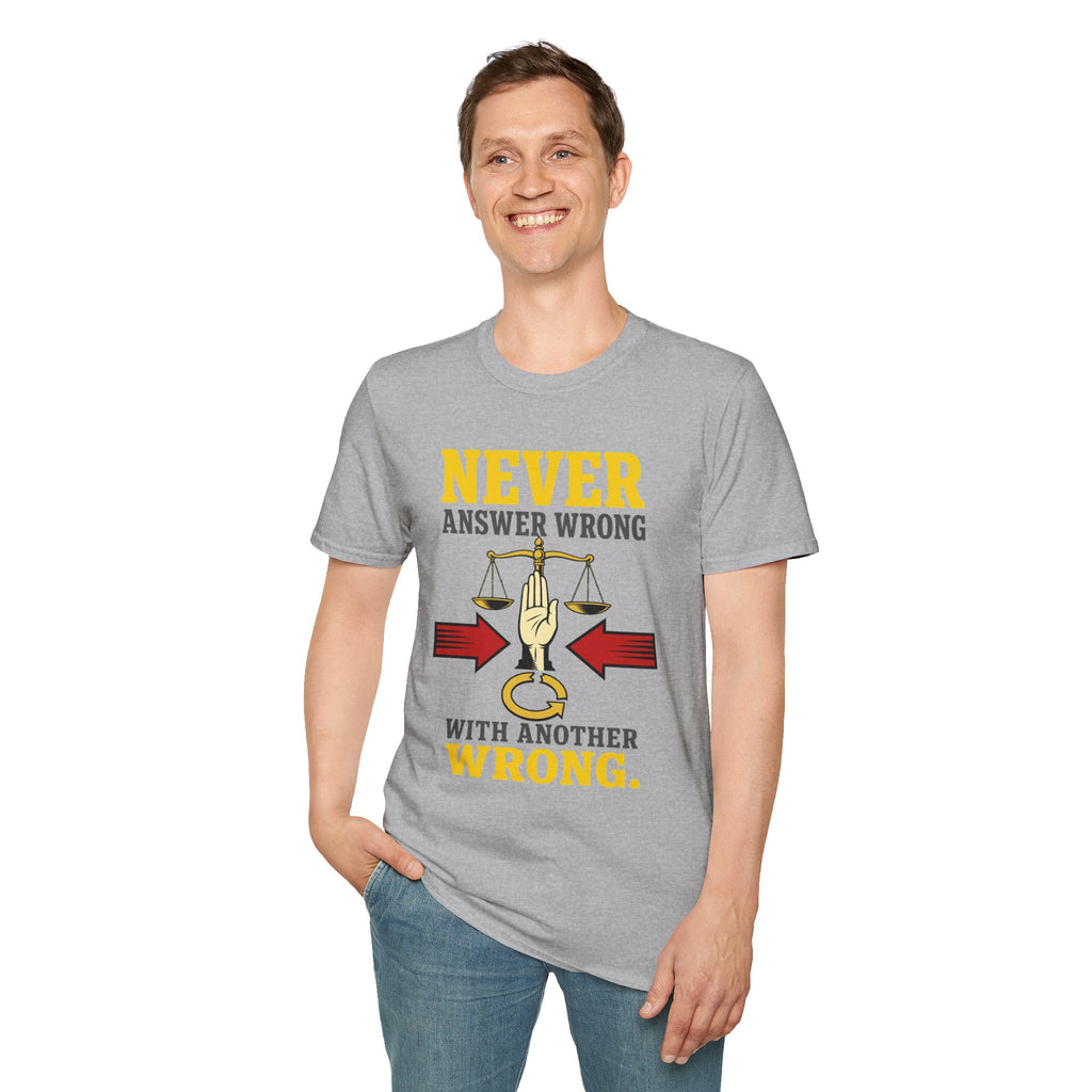 Never Answer Wrong T-Shirt — Funny Lawyer/Legal Scales Tee