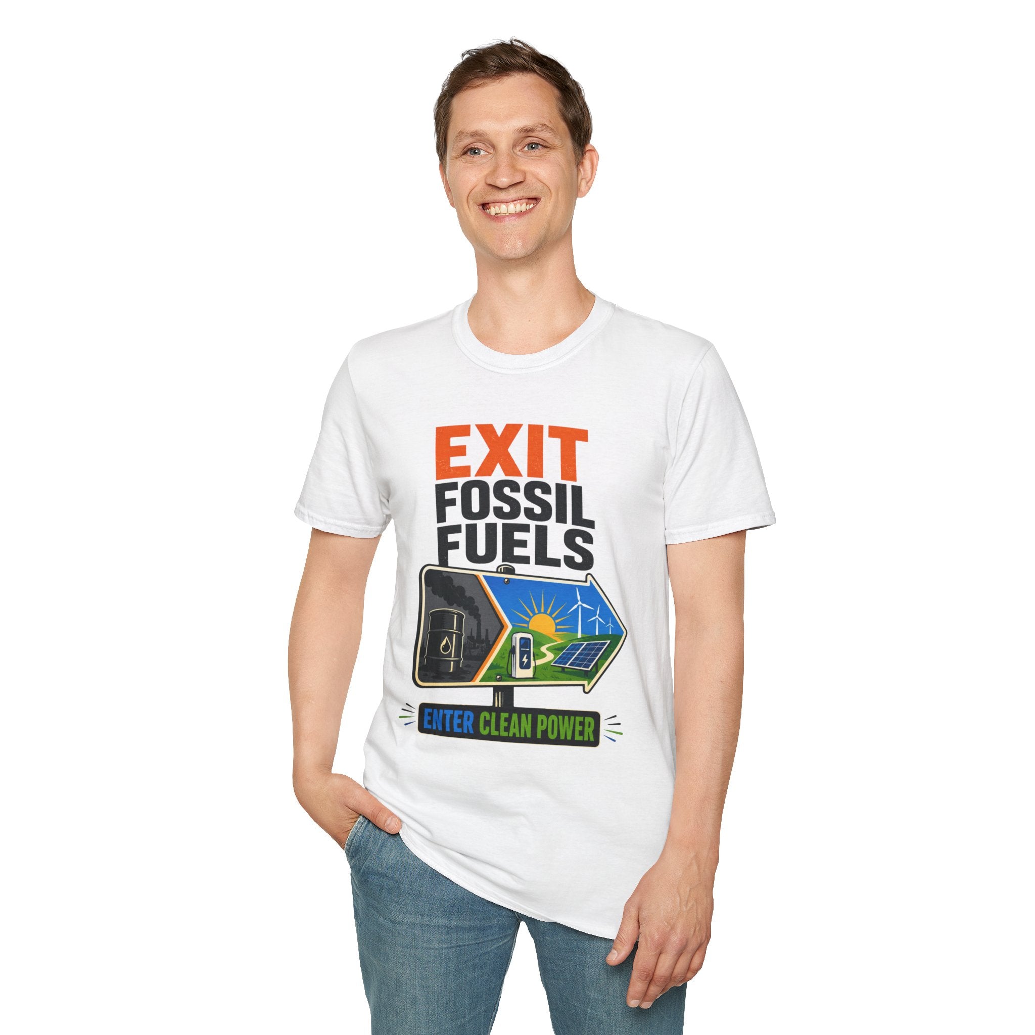 "Exit Fossil Fuels, Enter Clean Power" Environmental Tee