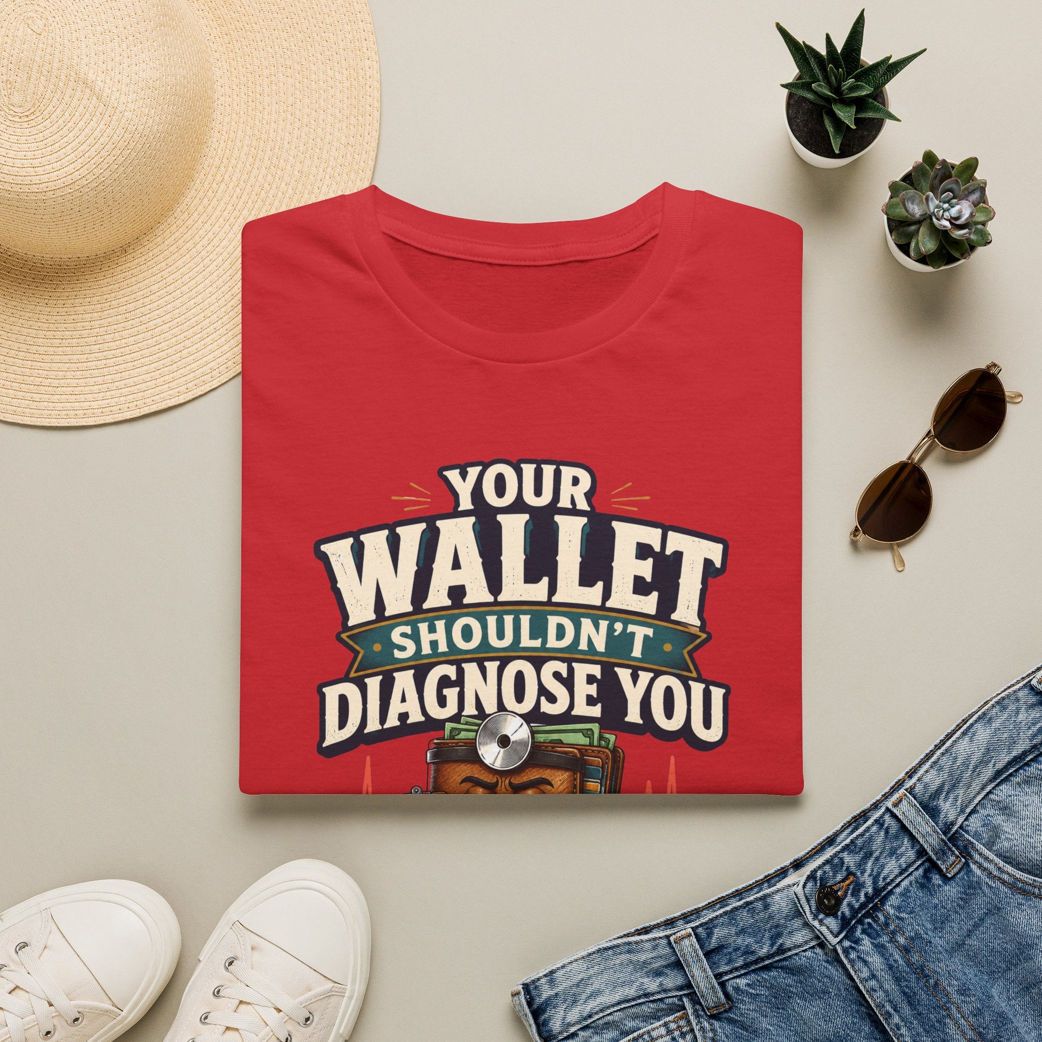 Healthcare Rights T-Shirt — "Your Wallet Shouldn't Diagnose You" Political Statement Tee