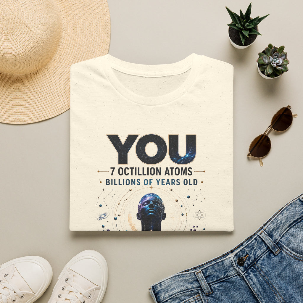 T-Shirt — "YOU: 7 Octillion Atoms, Billions of Years Old" Inspirational Science Tee