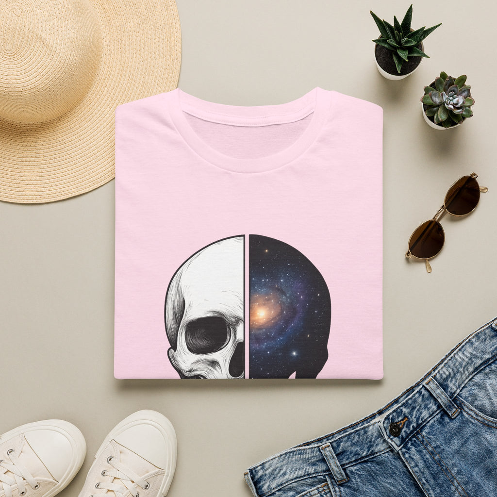Skull & Galaxy T-Shirt — "Reason in a Silent Universe" Graphic Tee