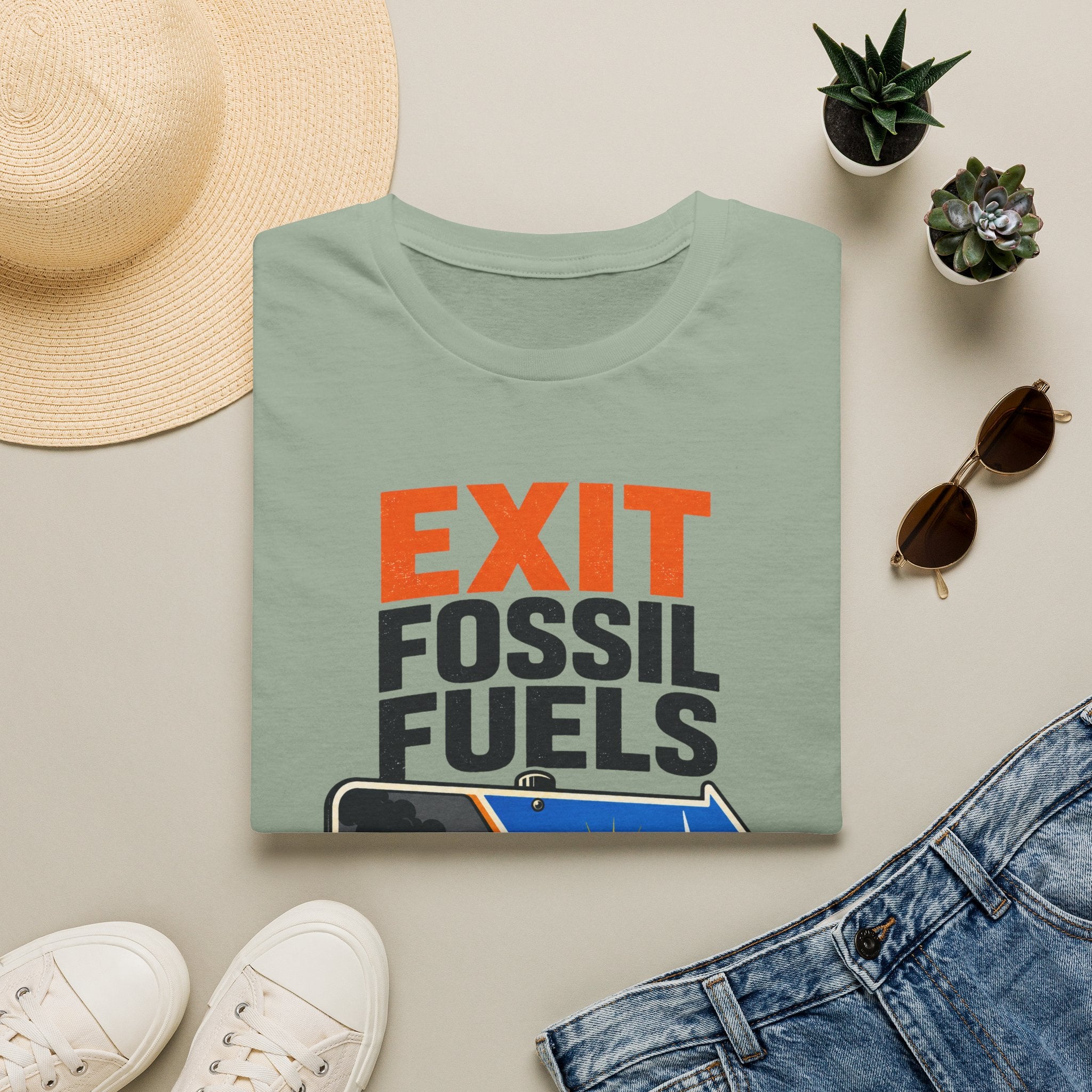 "Exit Fossil Fuels, Enter Clean Power" Environmental Tee