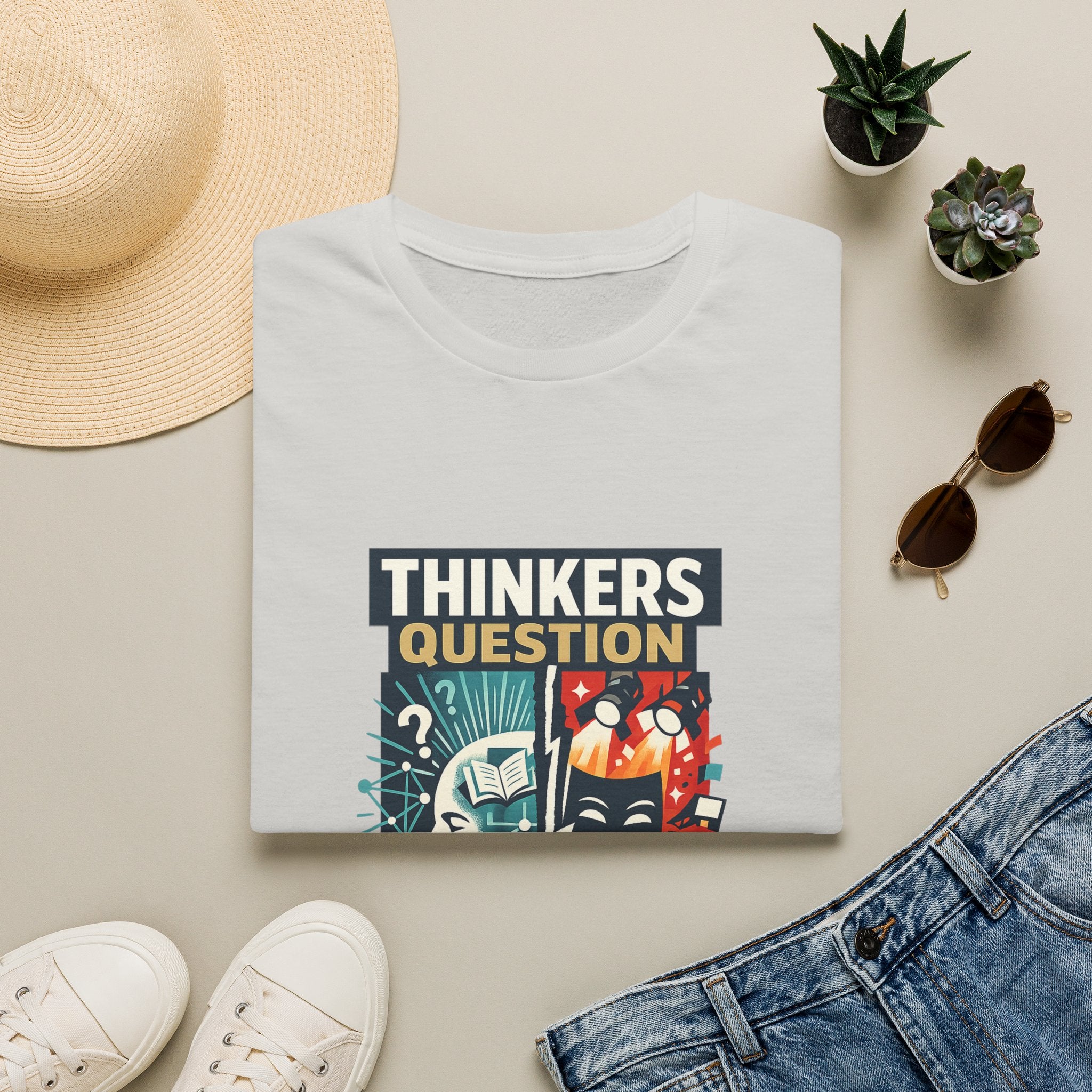 Thinkers Question Performers Distract T‑Shirt — Philosophy & Creativity Graphic Tee