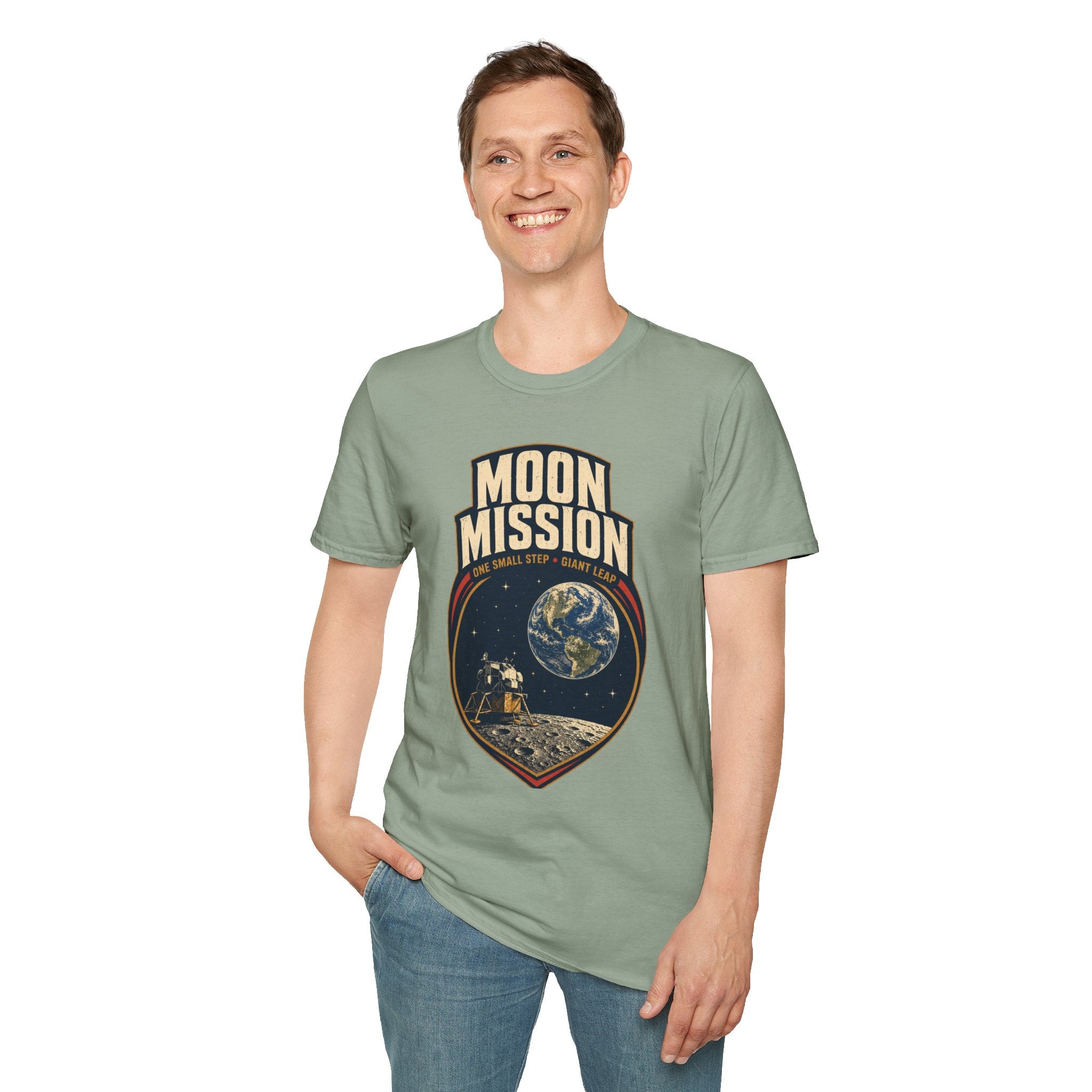Moon Mission T‑Shirt — Retro Space Exploration Tee (“One Small Step, Giant Leap”)