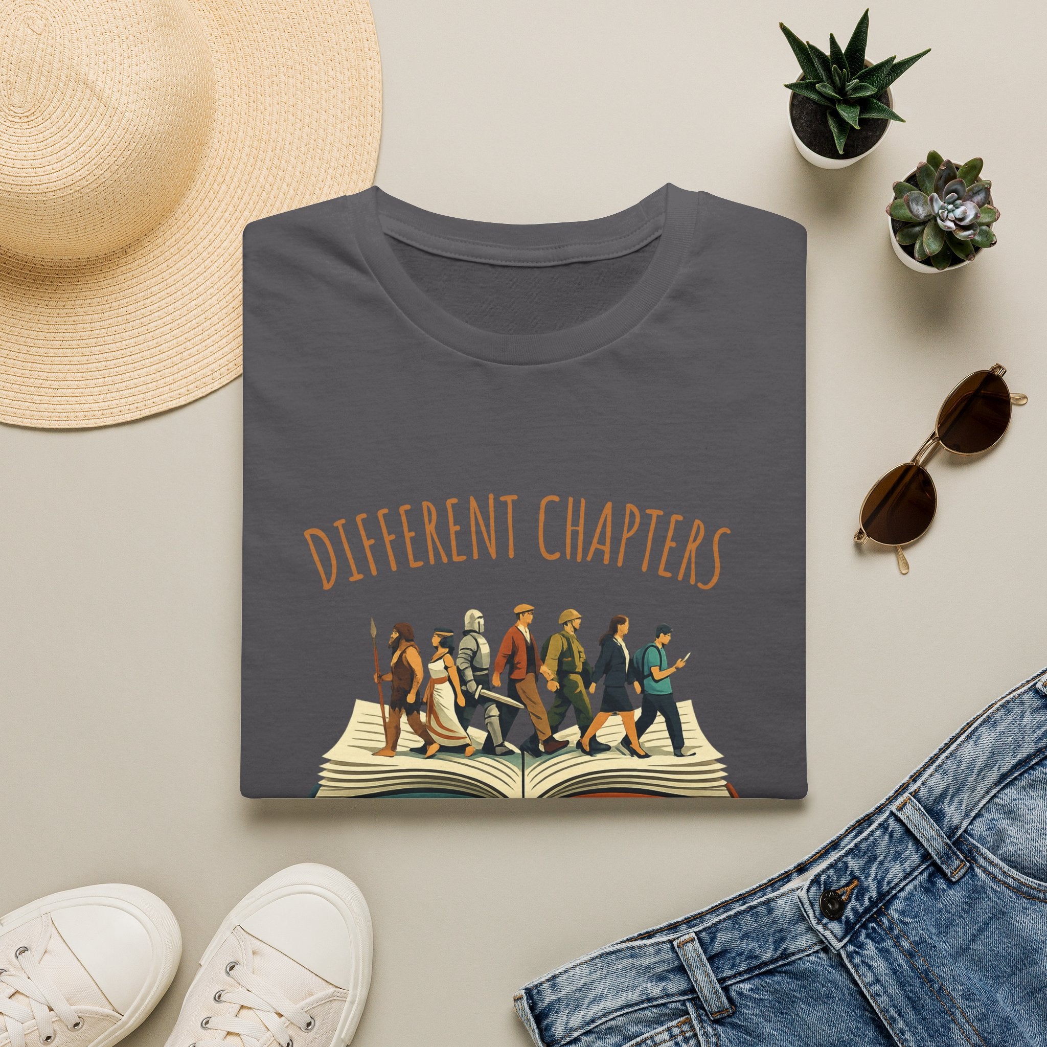 Different Chapters Same Book T-Shirt — Inspirational Reading & Life Journey Tee