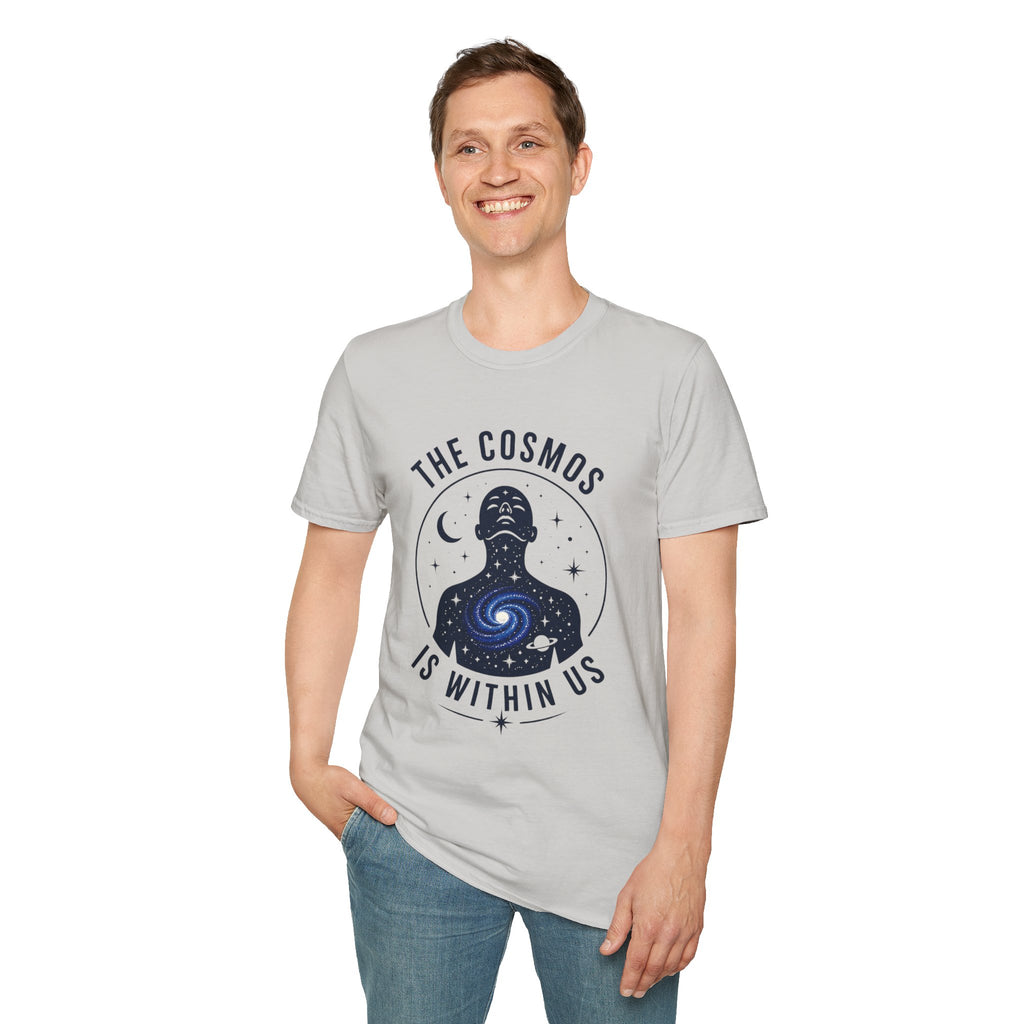 Cosmos Graphic Tee — "The Cosmos Is Within Us" Spiritual Astronomy Shirt