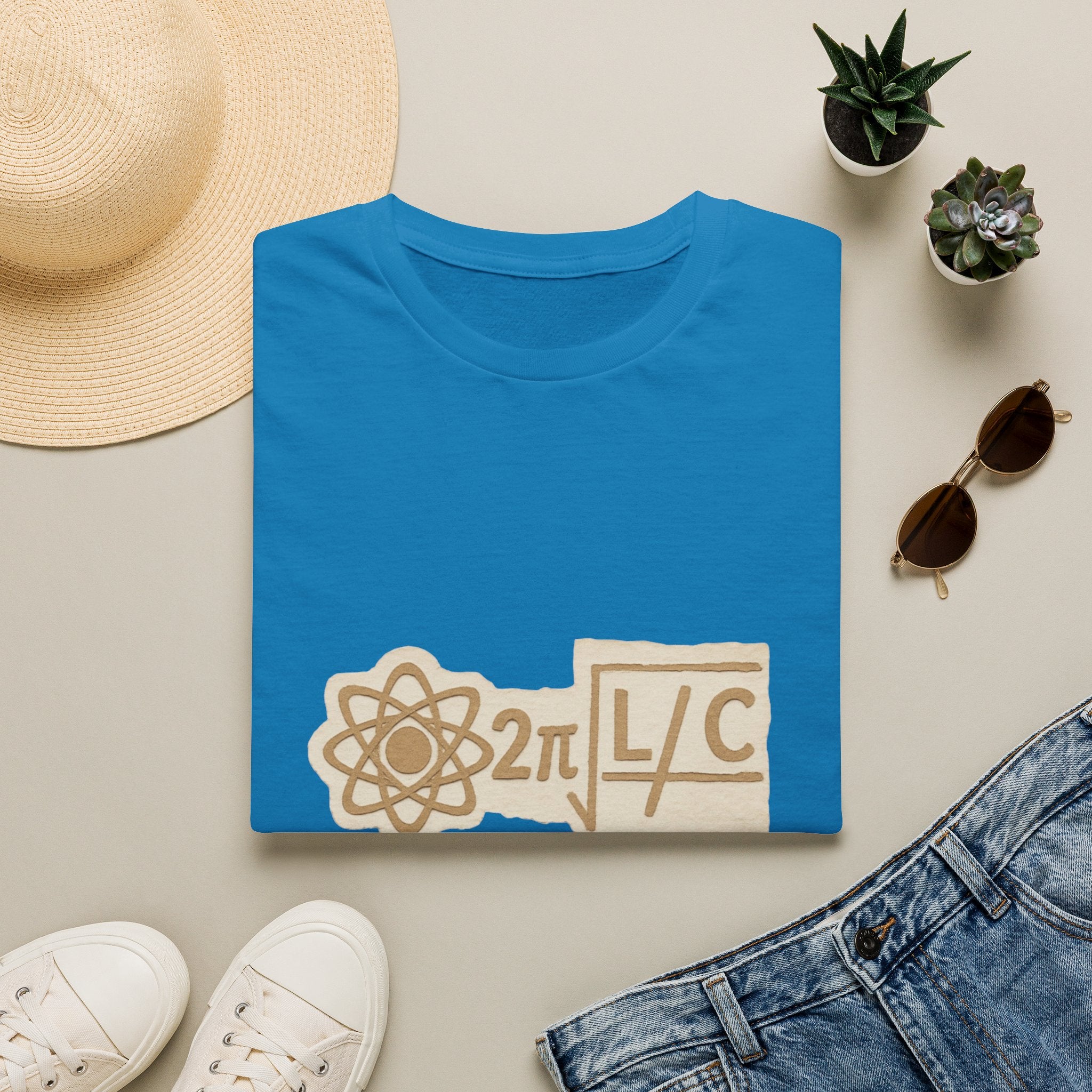 Physics Joke T-Shirt — '2π L/C' Retro Atom Graphic (I Used My Game to Be Here)