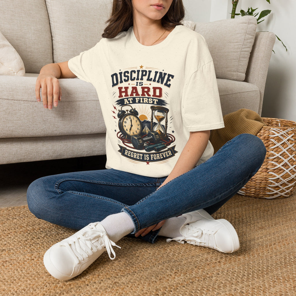 Discipline Is Hard At First T-Shirt — Motivational Timepiece Graphic Tee