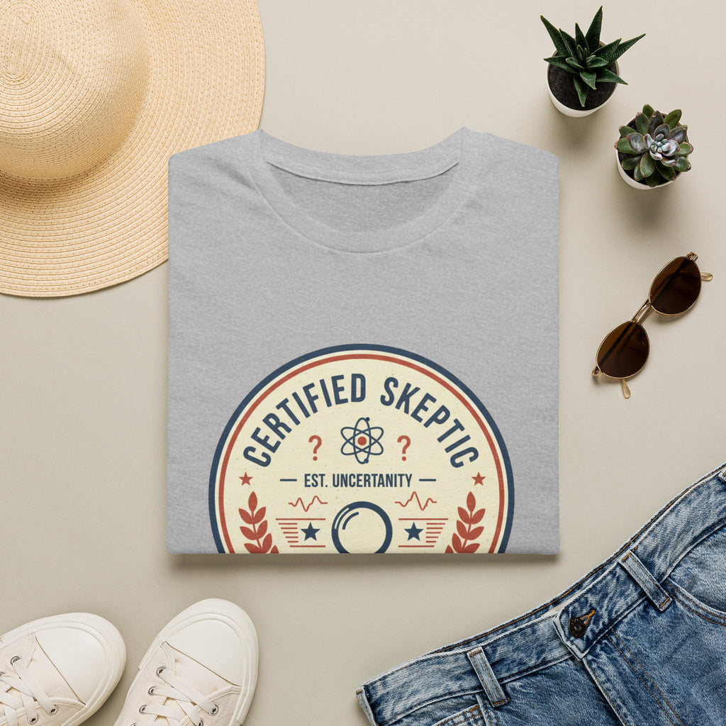 Certified Skeptic T-Shirt — 'Est. Uncertainty' Retro Science Tee