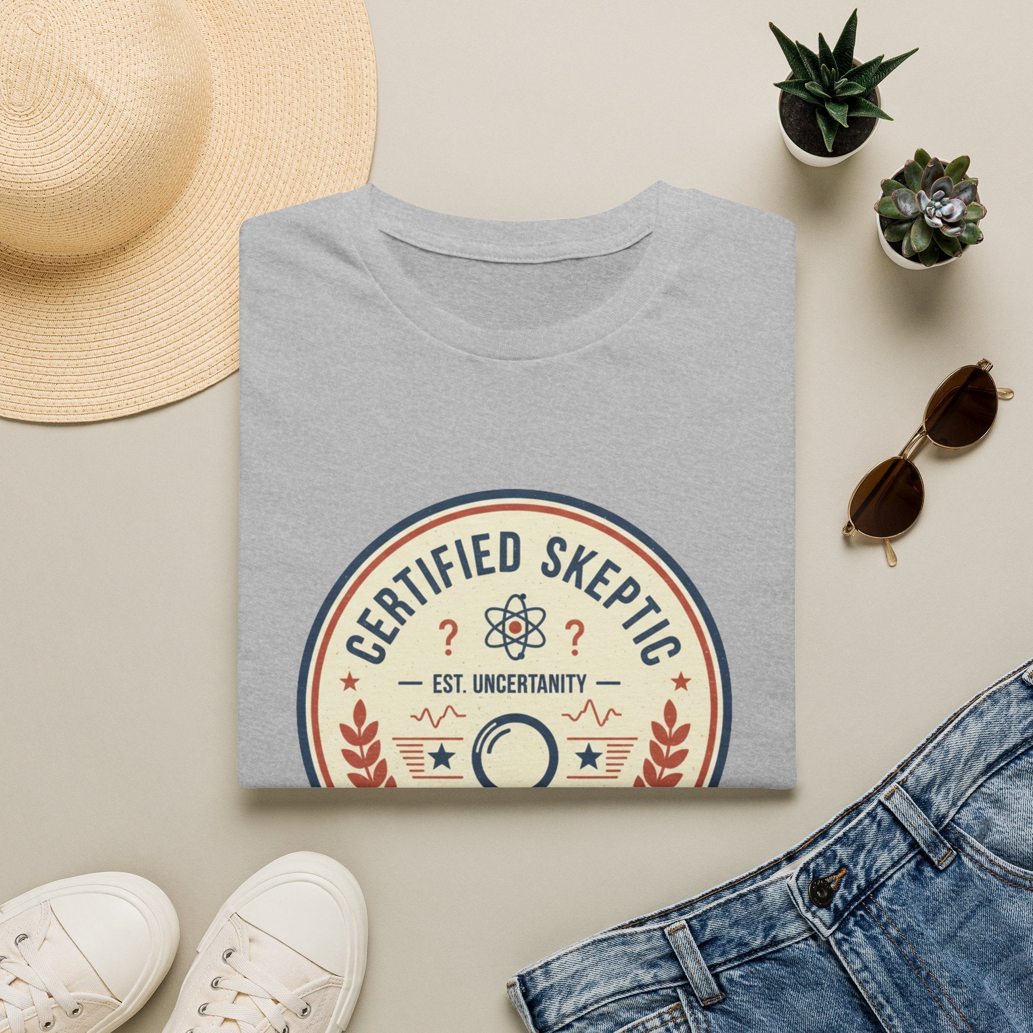 Certified Skeptic T-Shirt — 'Est. Uncertainty' Retro Science Tee