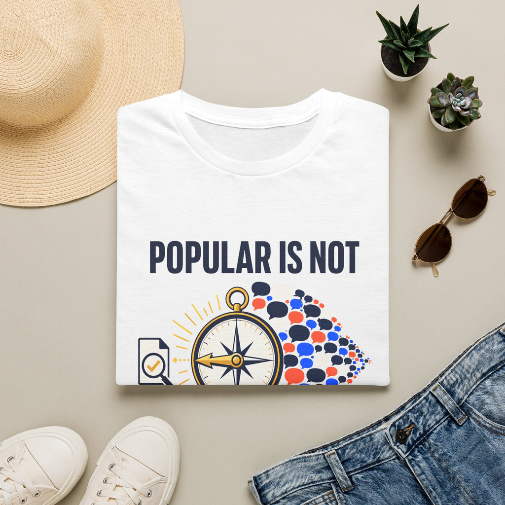 "Popular Is Not The Same As True" Compass Graphic Tee