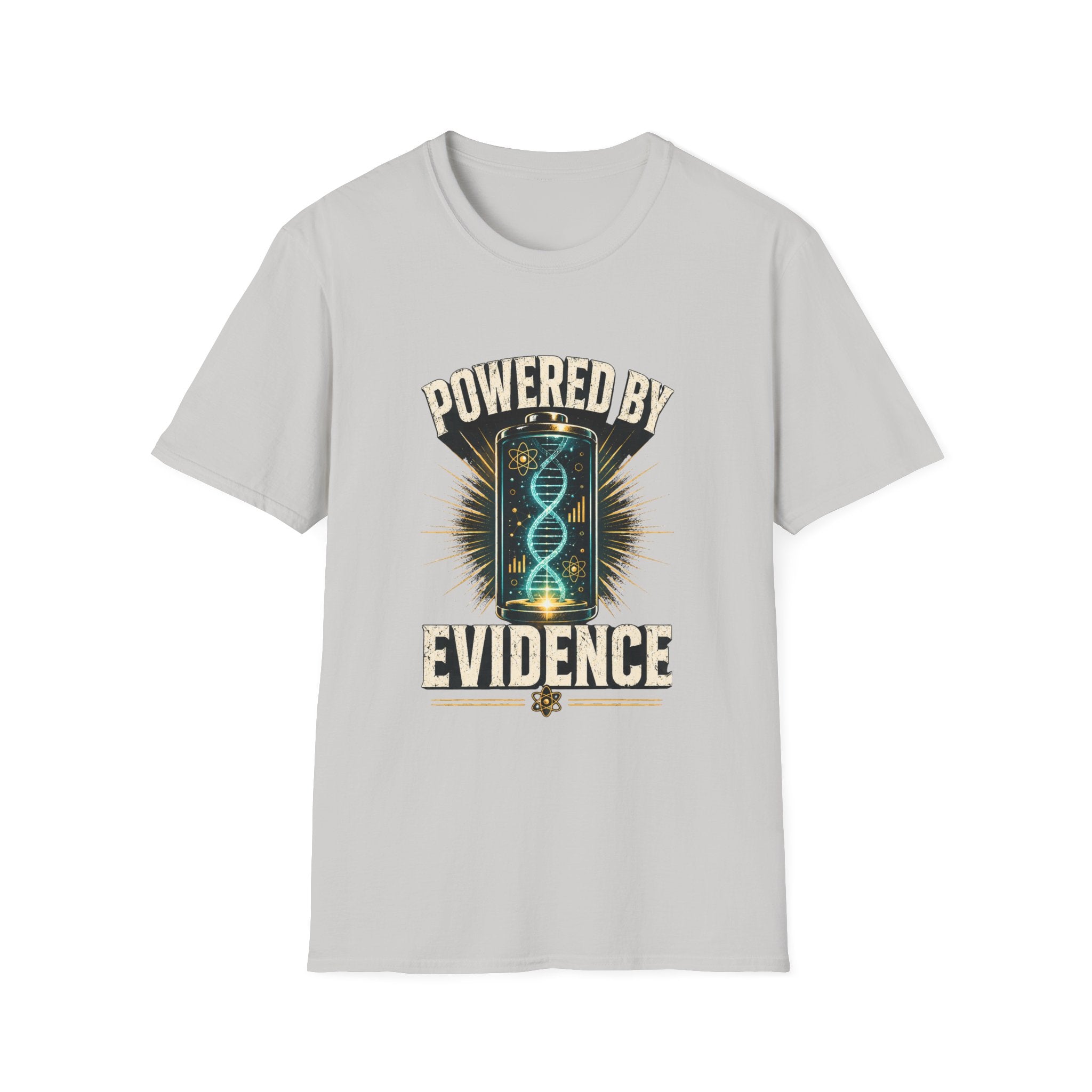 Powered By Evidence T-Shirt — Science DNA Retro Graphic Tee