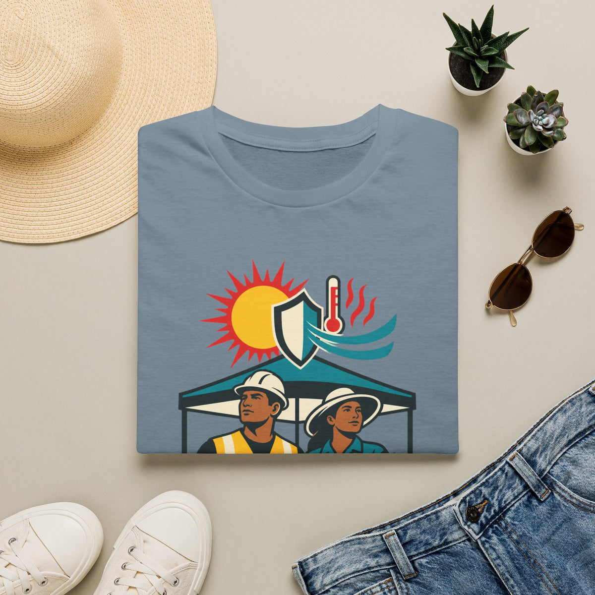 Safety Awareness T-Shirt — "No Job Should Cost a Life" Construction Heat Safety Tee
