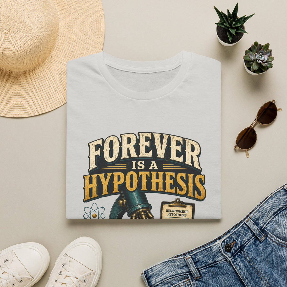Forever Is a Hypothesis T-Shirt — Science Humor 'Test Before Signing' Tee
