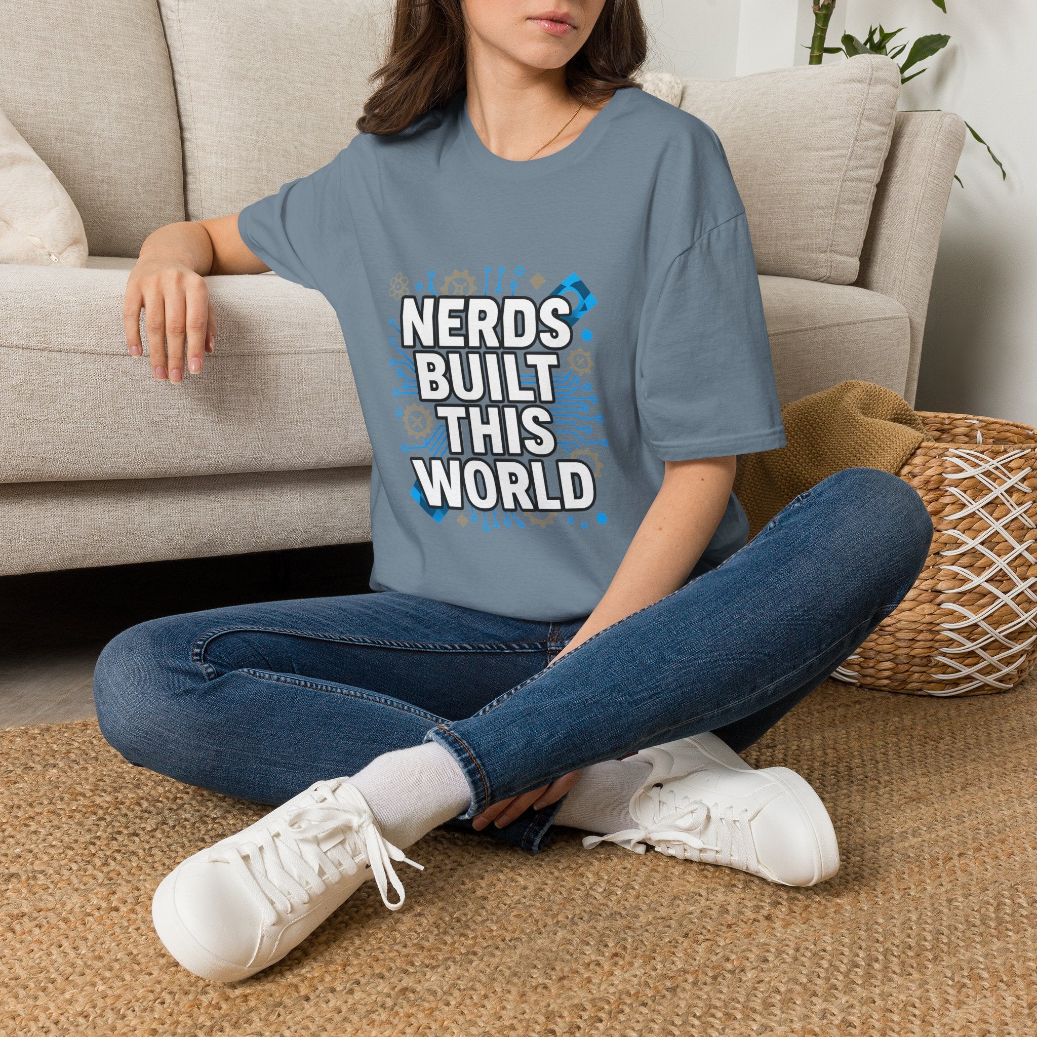 Nerds Built This World T-Shirt — Geek Science Tech Tee