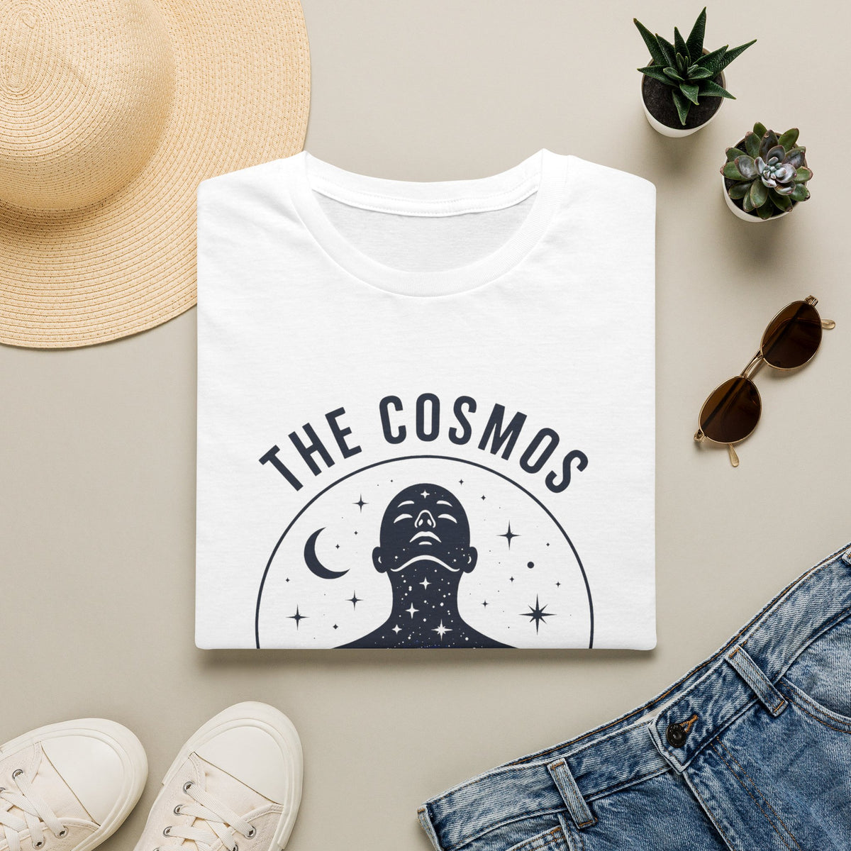 Cosmos Graphic Tee — "The Cosmos Is Within Us" Spiritual Astronomy Shirt