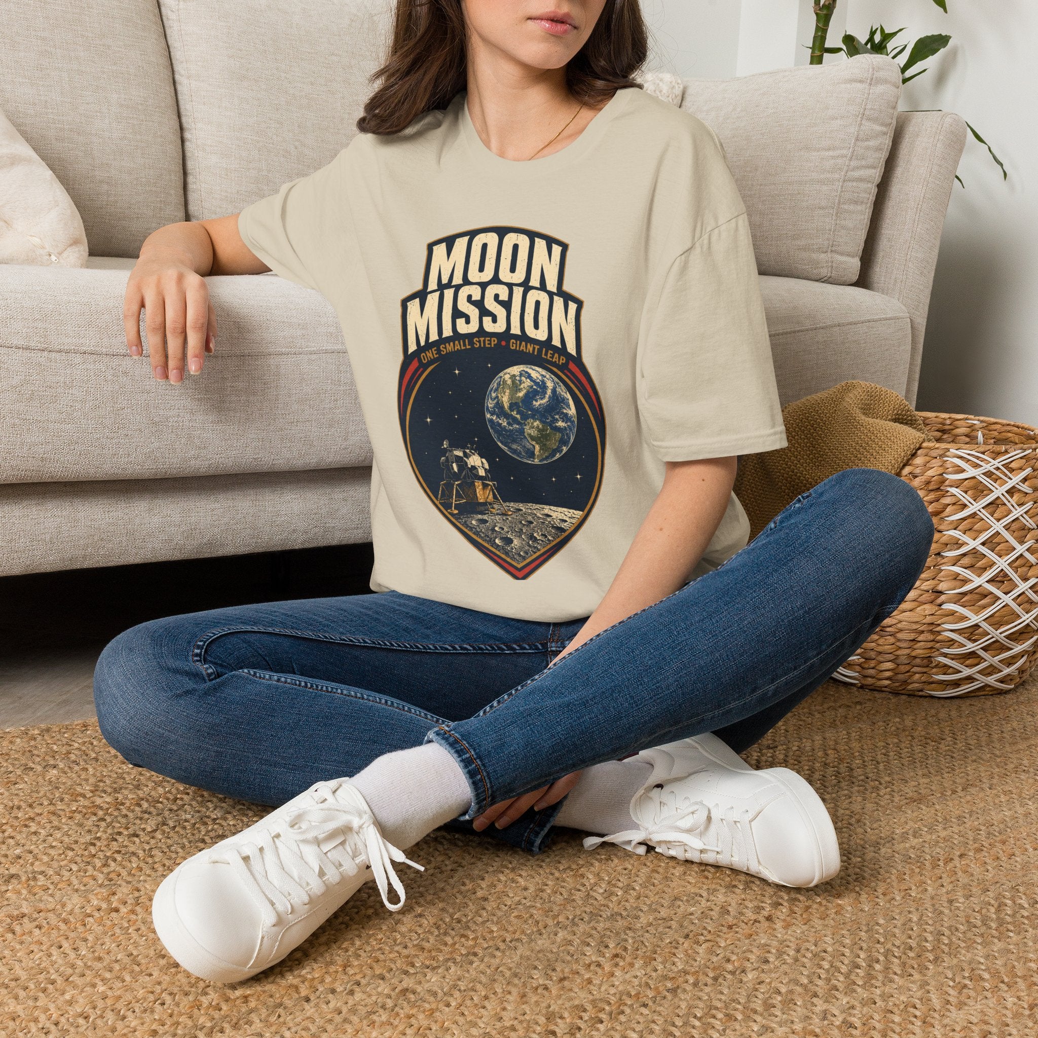 Moon Mission T‑Shirt — Retro Space Exploration Tee (“One Small Step, Giant Leap”)