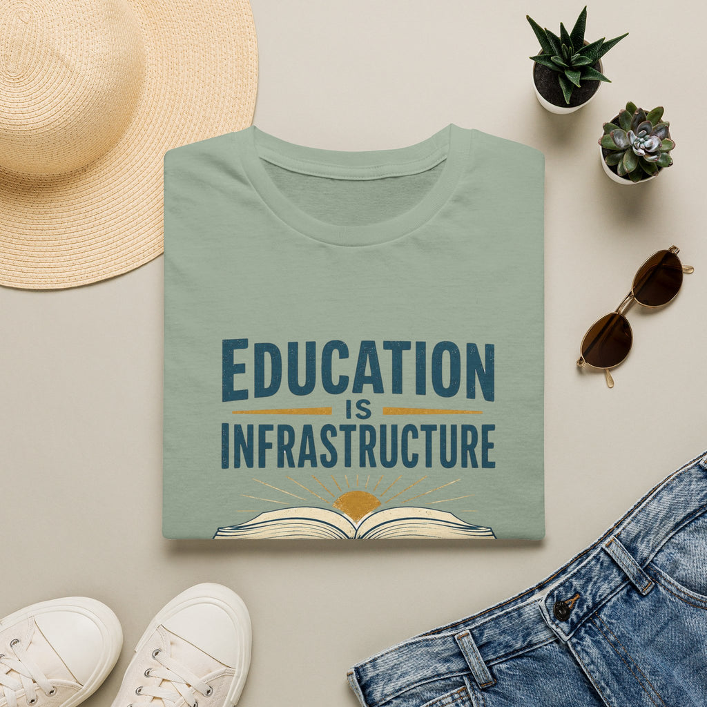 Education Is Infrastructure T-Shirt — Pro-Teachers Advocacy Tee