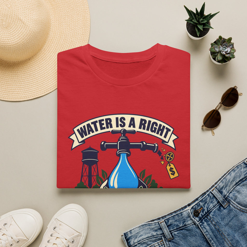 Water Is a Right T-Shirt — "Water Is a Right, Not a Revenue Stream" Environmental Tee
