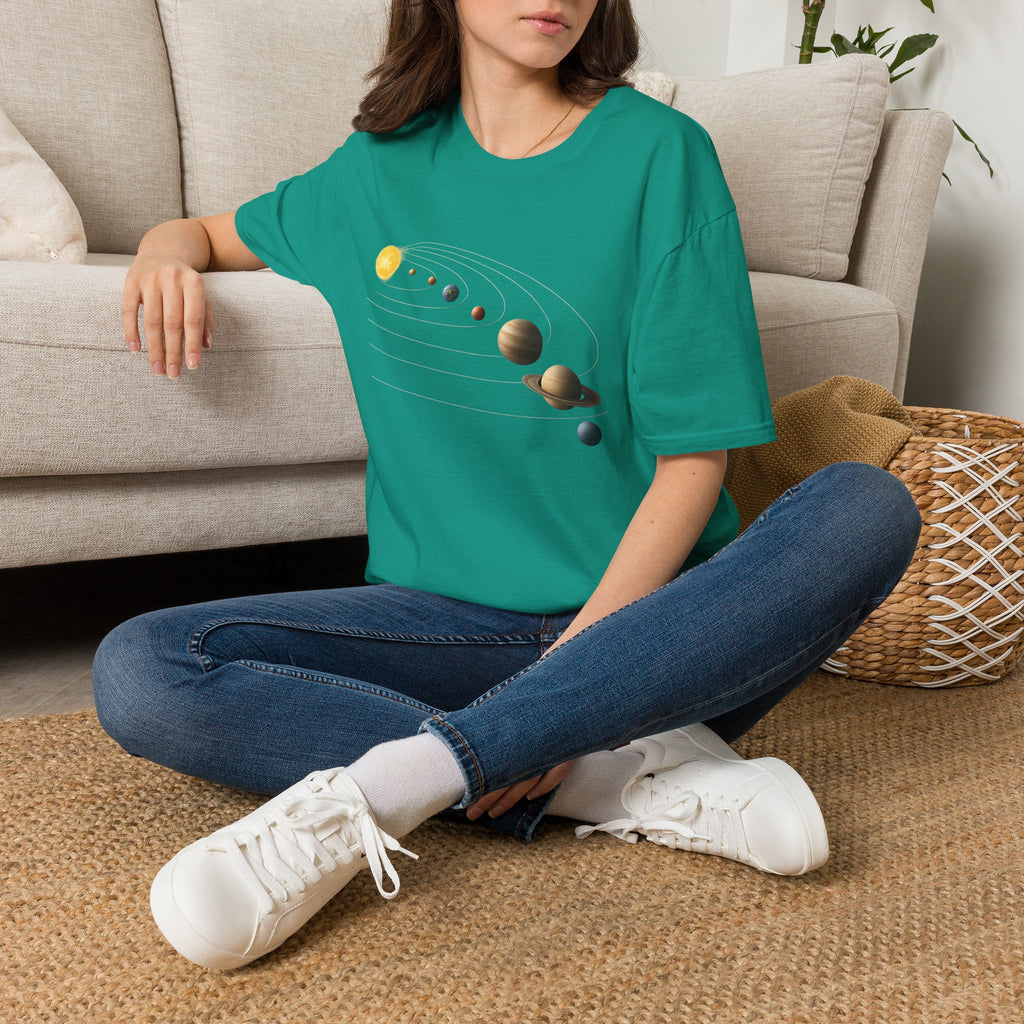 Solar System Graphic T-Shirt — Minimal Planet Lineup Tee