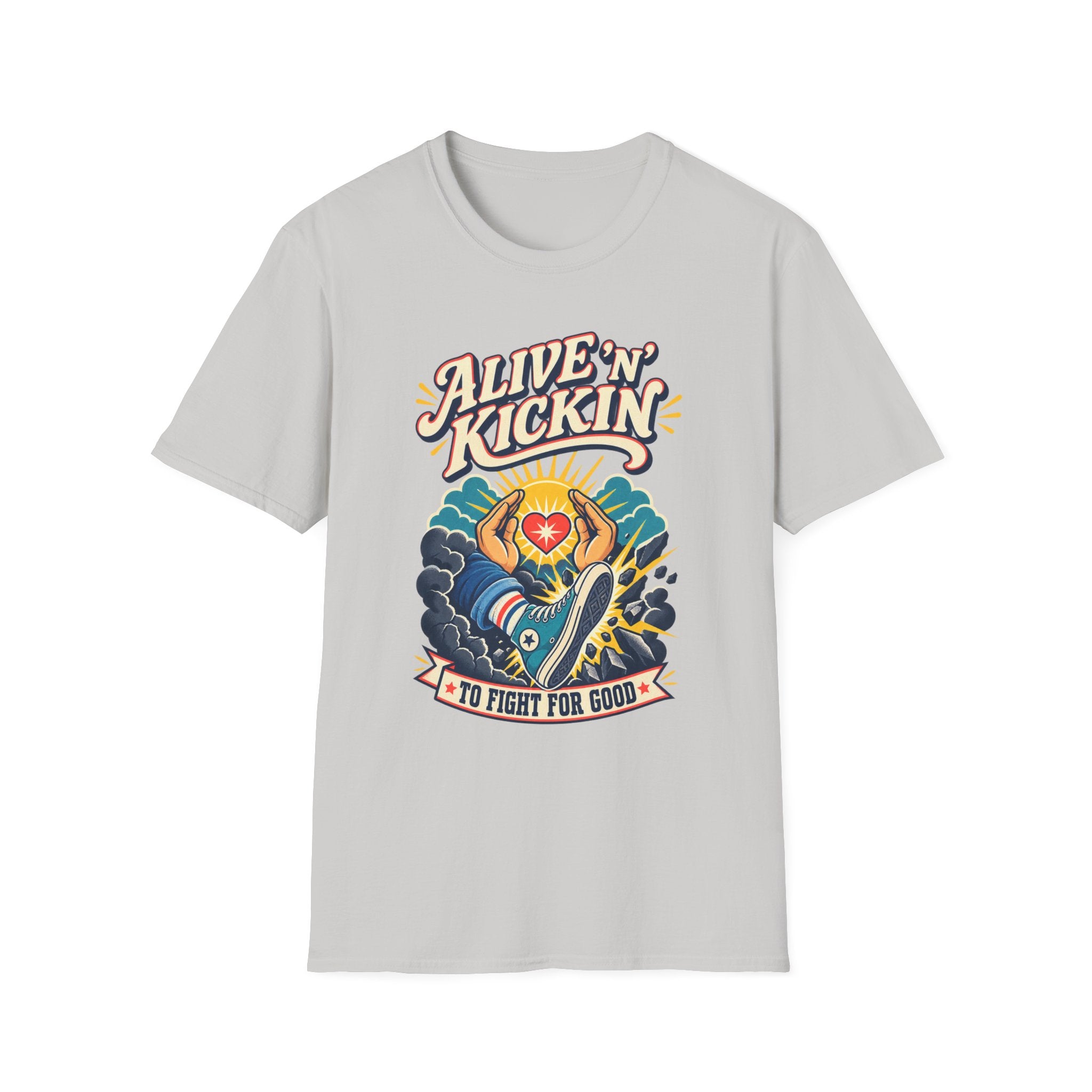 Alive 'N Kickin' Graphic T-Shirt — Retro Sunshine Inspirational Tee