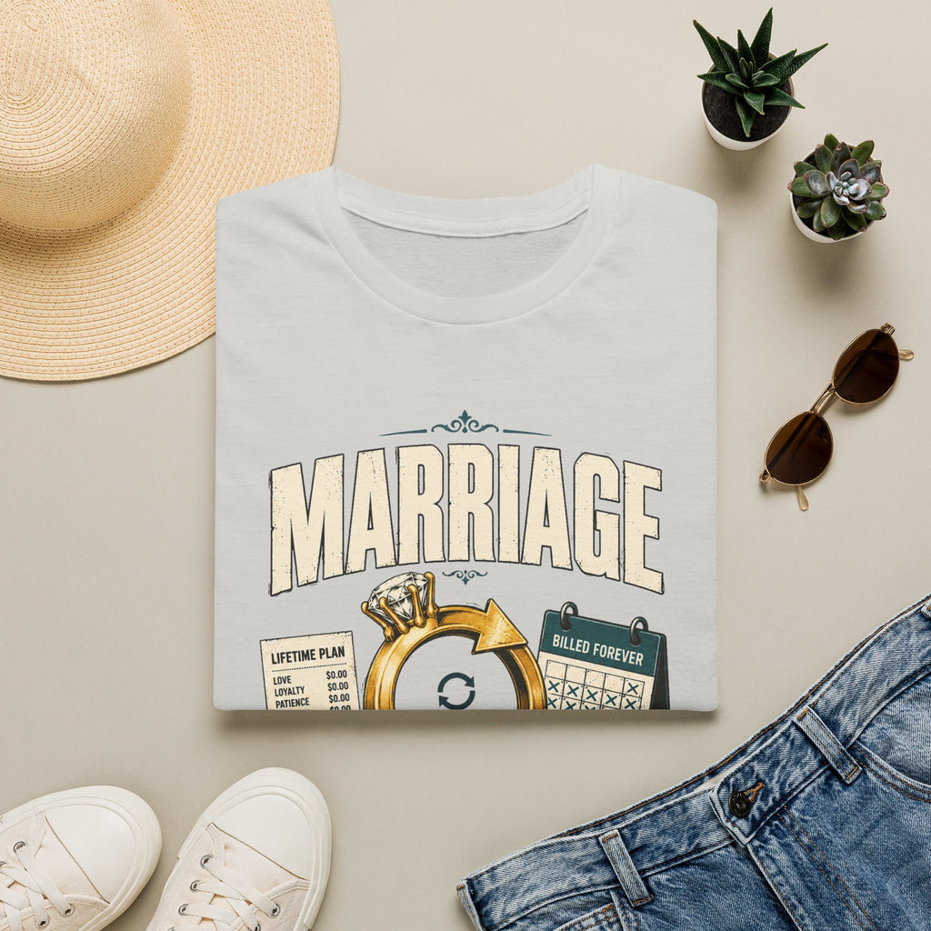 Marriage Subscription T-Shirt — Funny Ring & Bills Graphic Tee