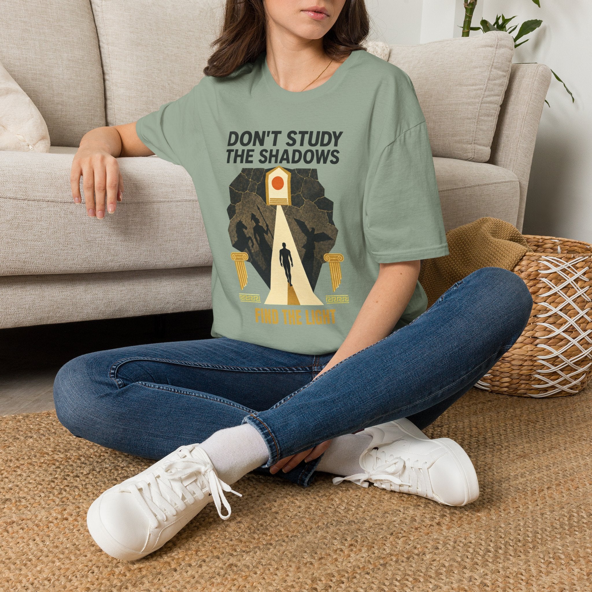 "Don't Study the Shadows, Find the Light" Inspirational Graphic Tee