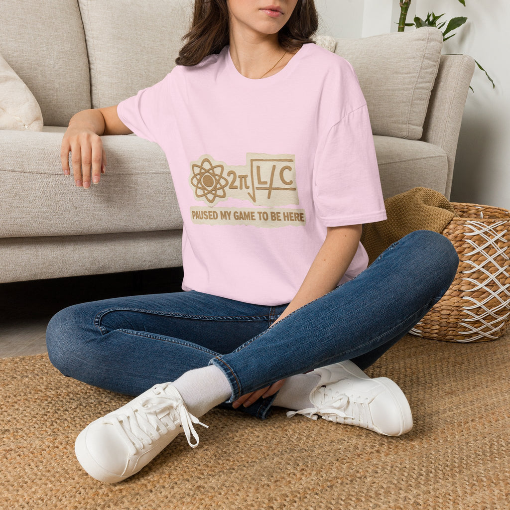 Physics Joke T-Shirt — '2π L/C' Retro Atom Graphic (I Used My Game to Be Here)