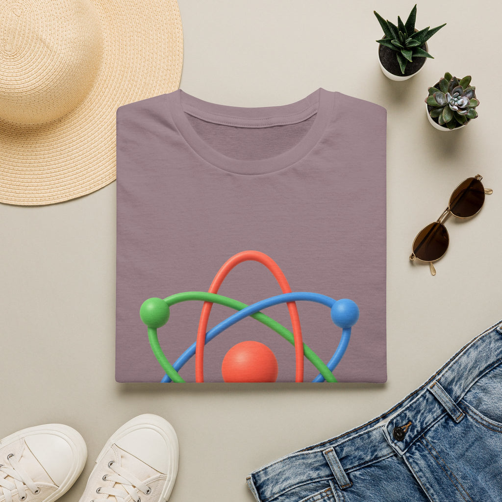 Atom Science T‑Shirt — Colorful 3D Atom Graphic Tee for Science Lovers