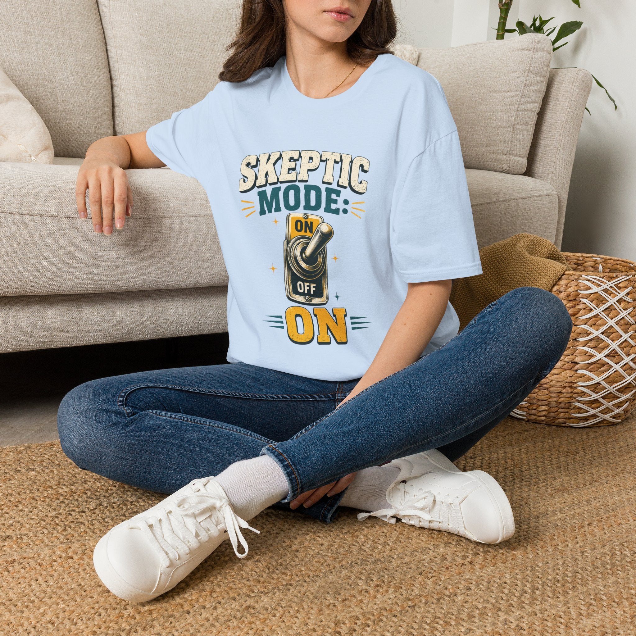 Skeptic Mode T-Shirt — Funny "Skeptic Mode: On" Graphic Tee