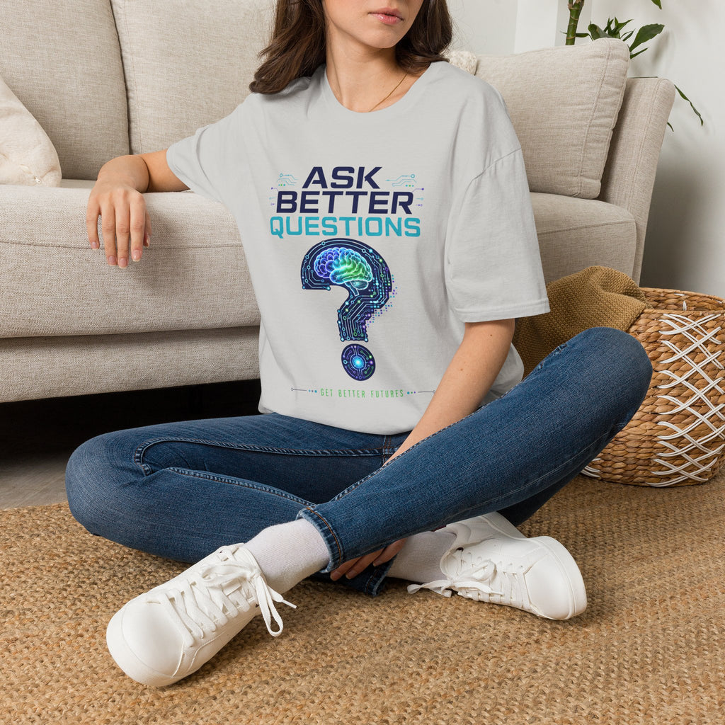 Ask Better Questions T-Shirt — Brain & Question Mark Science Tee for Thinkers