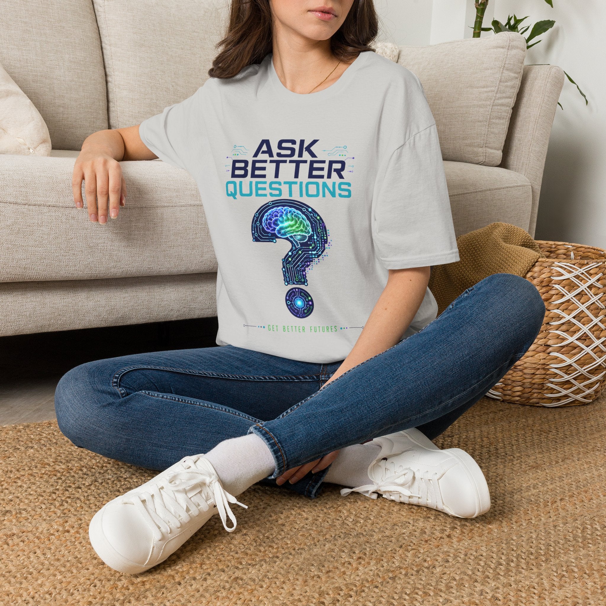 Ask Better Questions T-Shirt — Brain & Question Mark Science Tee for Thinkers