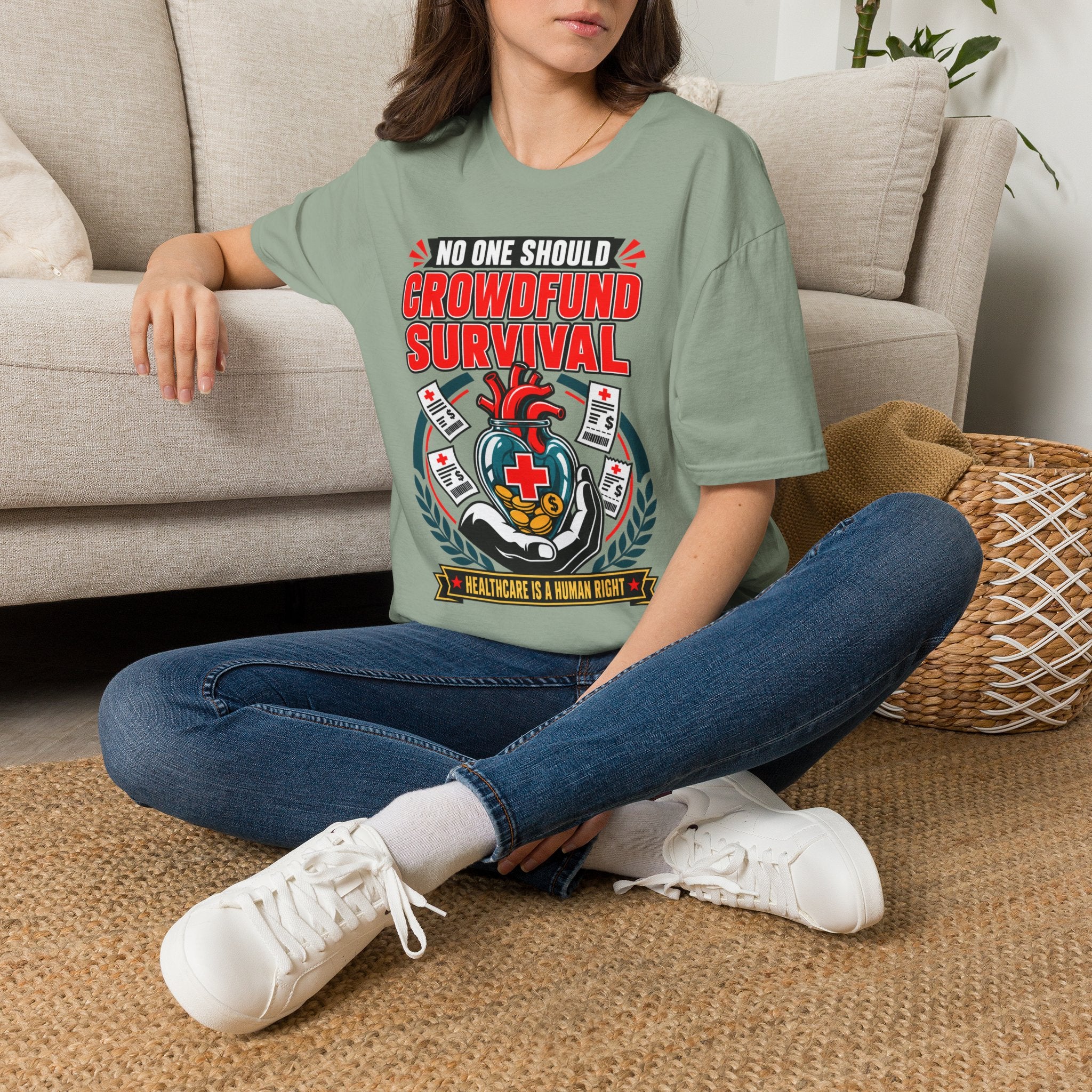 Crowdfund Survival T-Shirt — 'No One Should Crowdfund Survival' Medical Advocacy Tee
