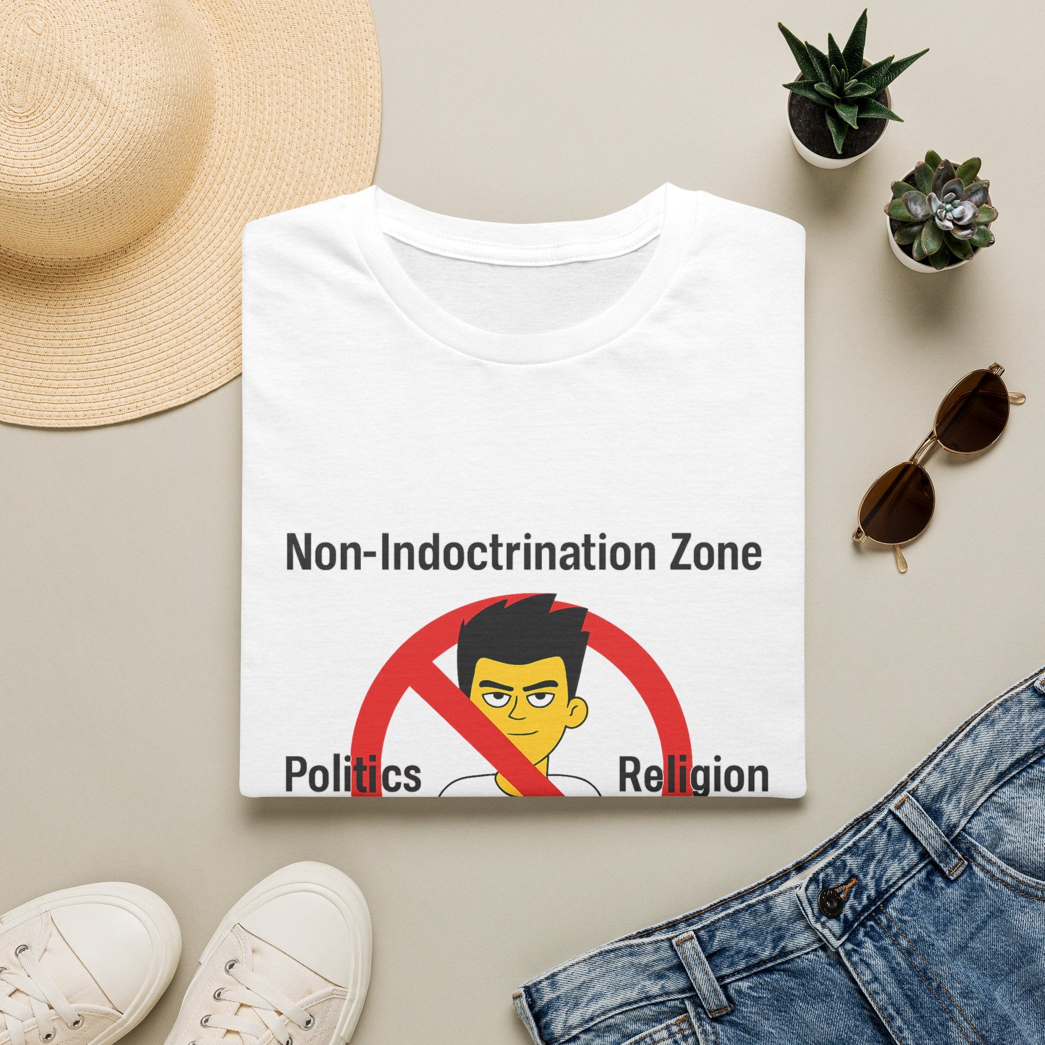 Non‑Indoctrination Zone T-Shirt — No Politics or Religion Graphic Tee