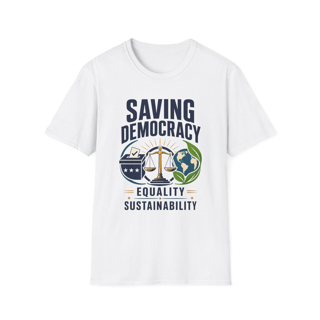 Saving Democracy T-Shirt — Equality & Sustainability Graphic Tee