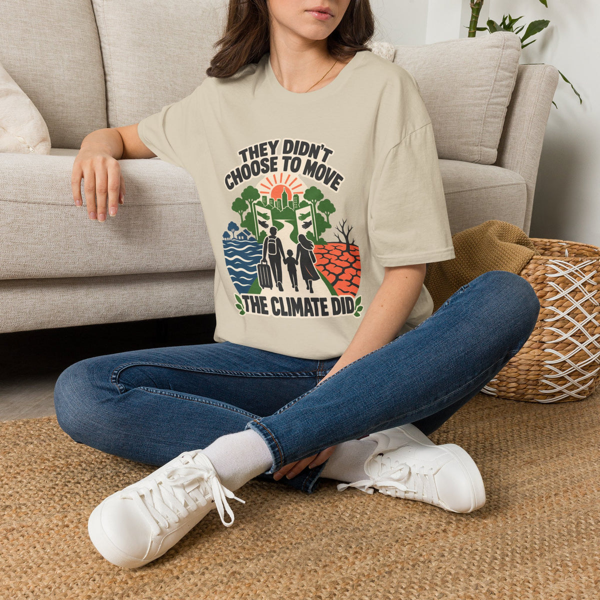 "They Didn't Choose to Move, The Climate Did" Environmental Awareness Tee