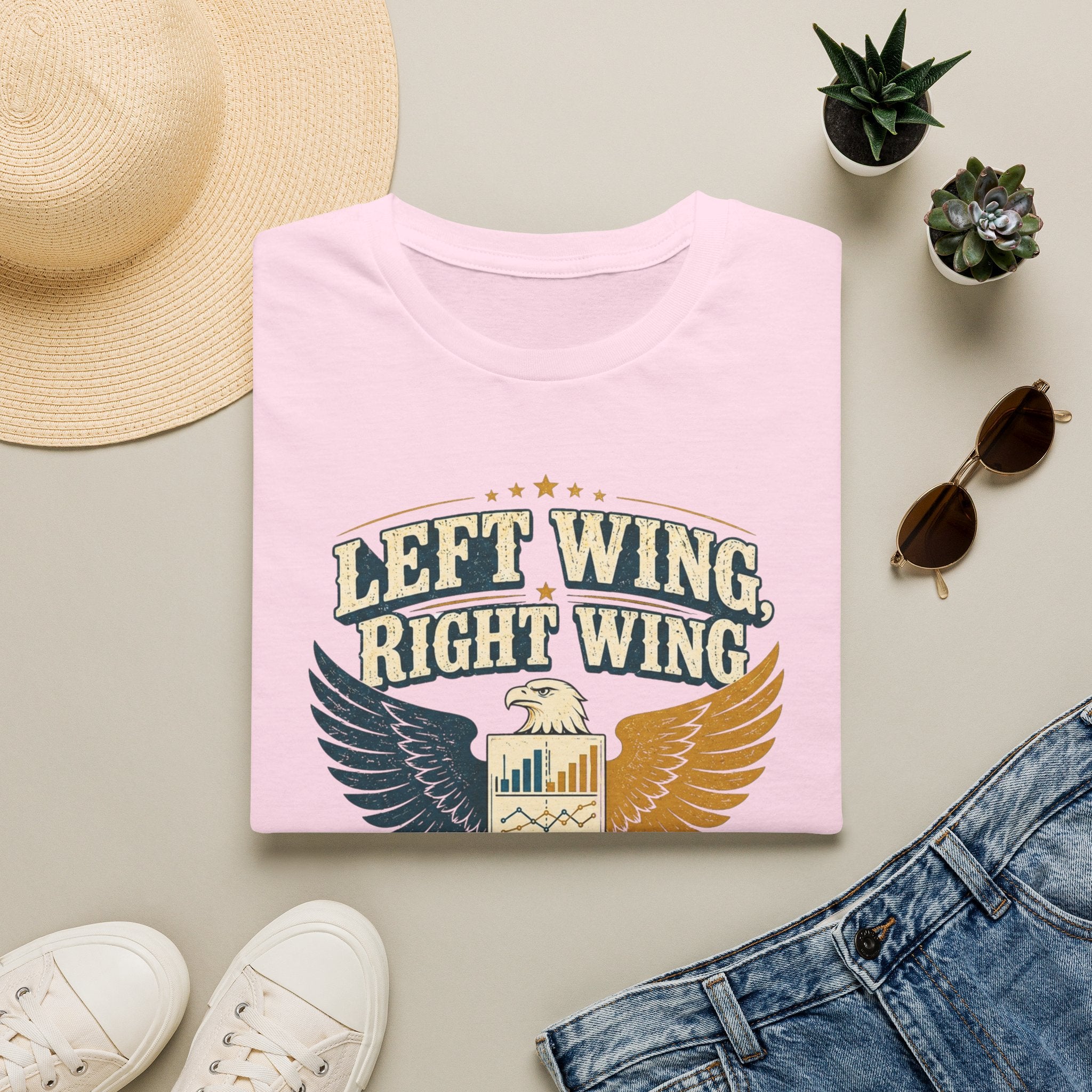 "Left Wing Right Wing, Same Bird — Check the Data" Graphic Tee
